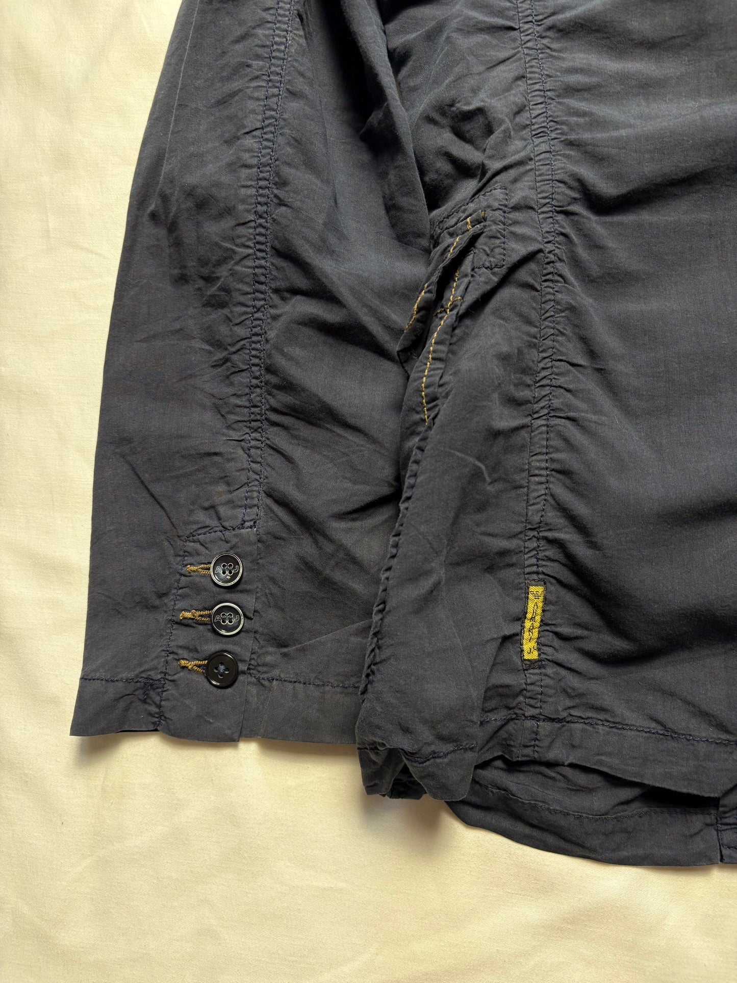 Armani Jeans 00s Silk Cotton Navy Shirt (women's L)
