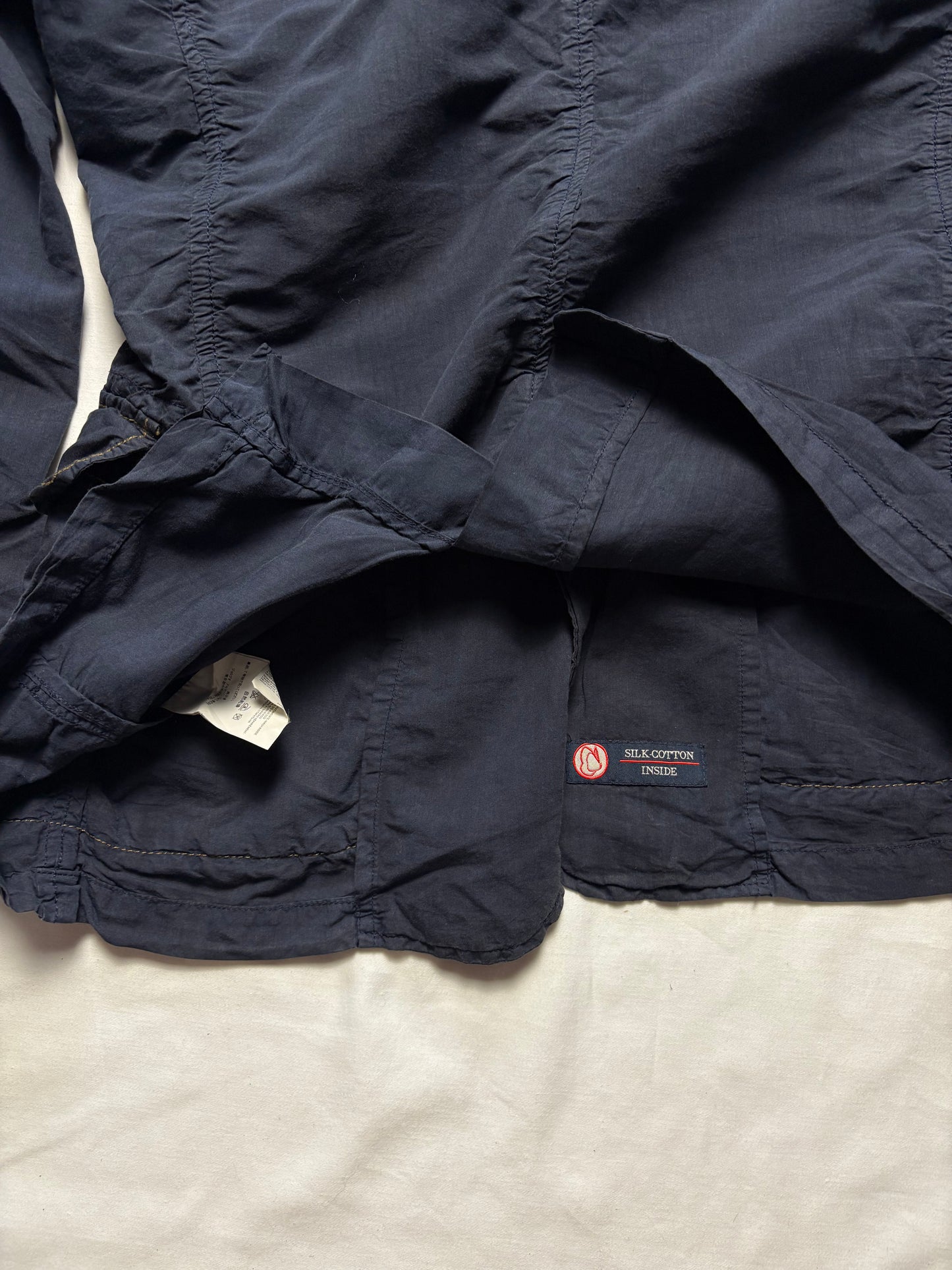 Armani Jeans 00s Silk Cotton Navy Shirt (women's L)