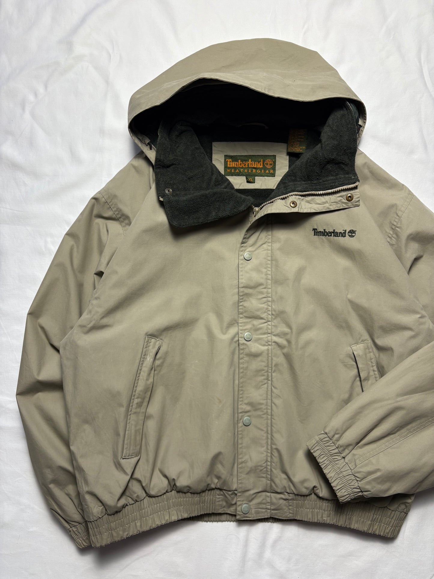 Timberland Weathergear 00s Khaki Green Canvas Jacket (XL)