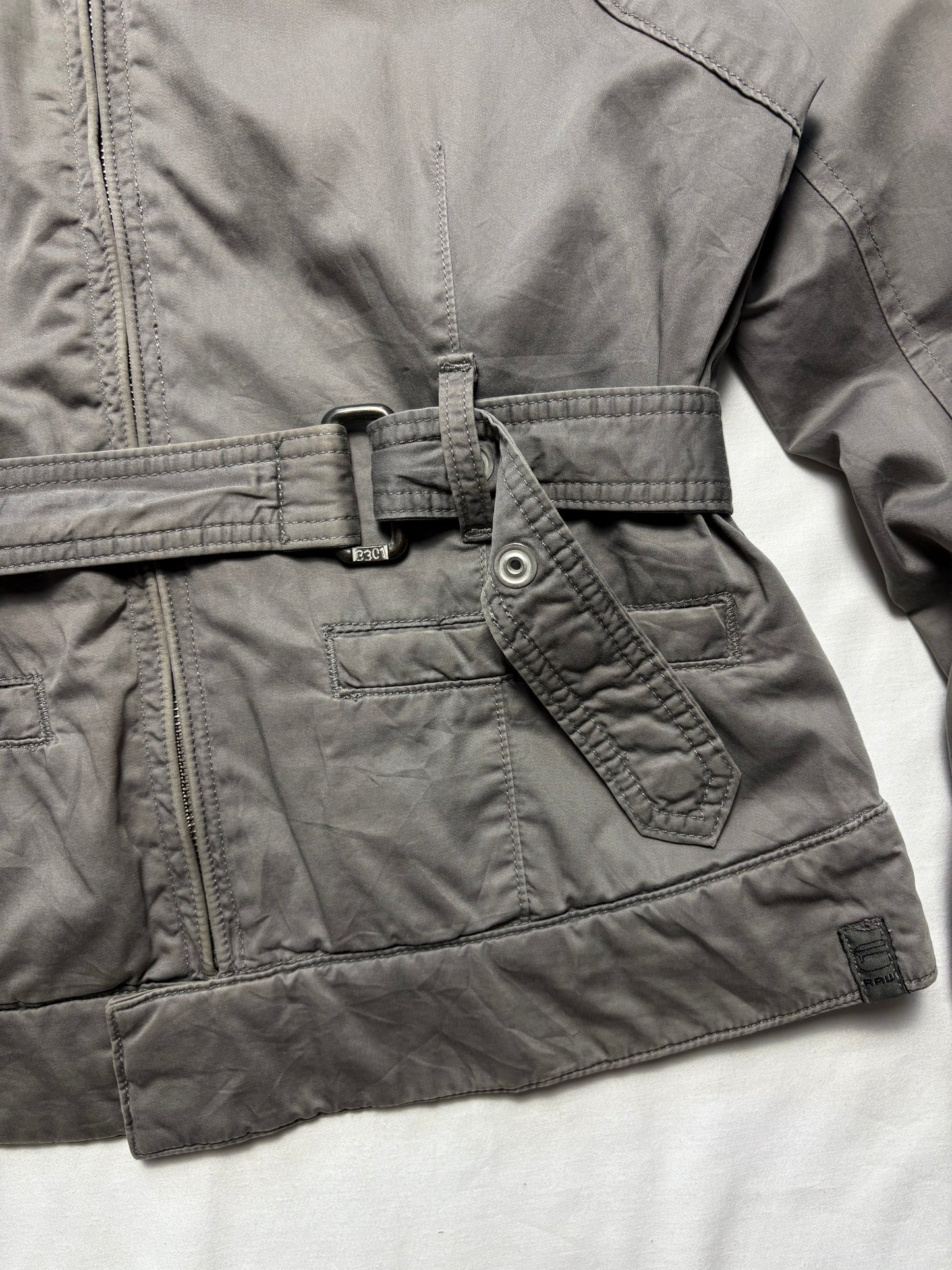G-Star Belted 00s Grey Zip Up Jacket (women's L)