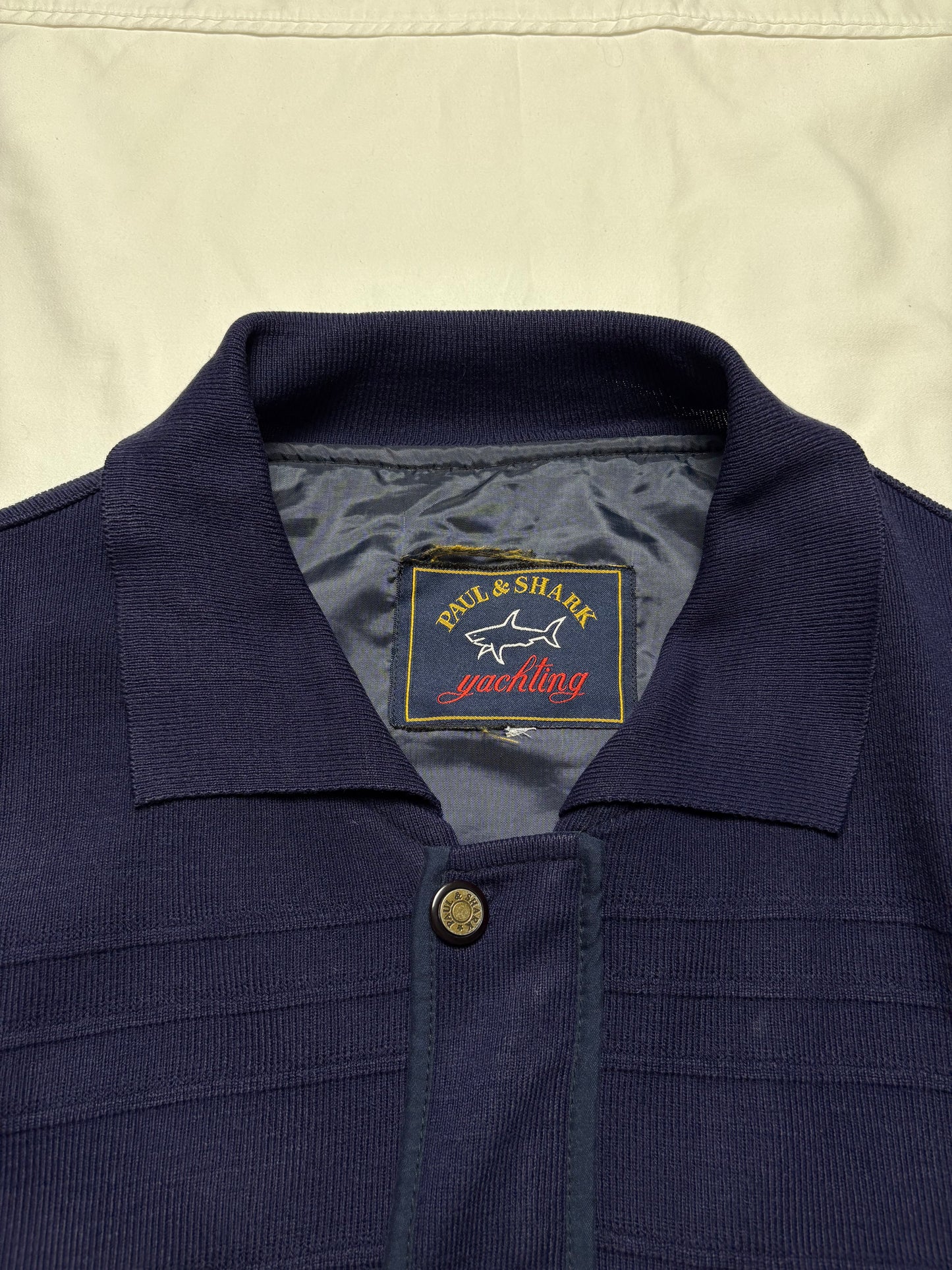 Paul & Shark 90s Navy Zip Up RIbbed Jacket (XXL)