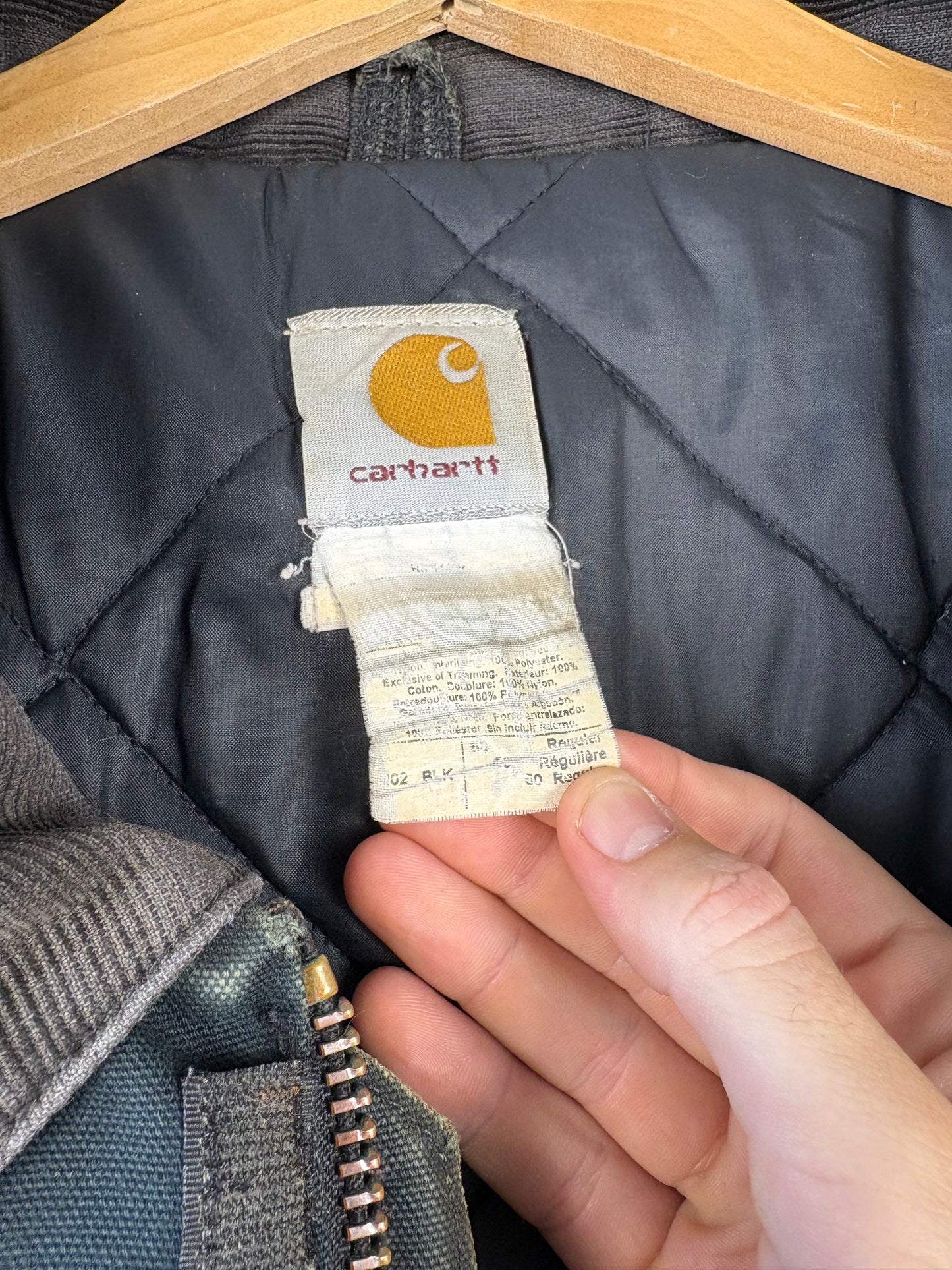 Vintage 90s Carhartt J02 BLK Canvas Workwear Jacket (XL)