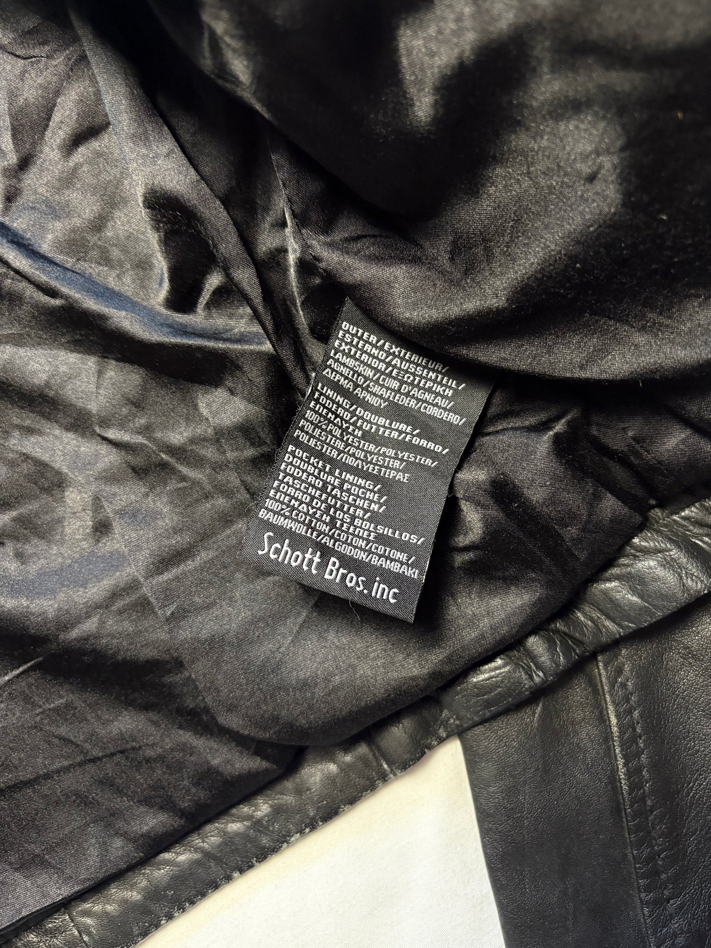 Vintage Schott NYC 90s Black Leather Motorcycle Jacket (women's L)