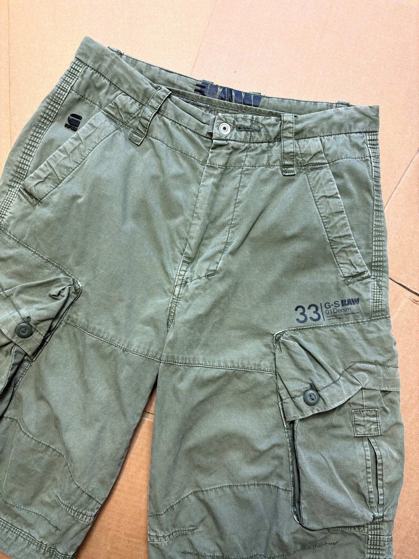 G-Star Raw Military Green Cargo Shorts (30w)
