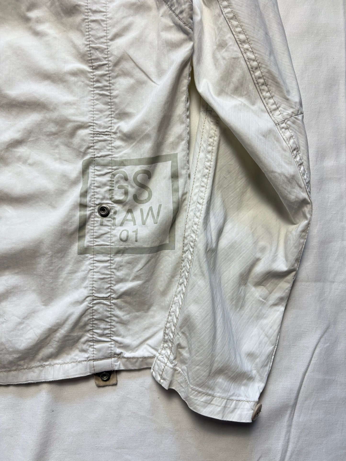 G-Star Canvas 2000s White Zip Up Jacket (L)