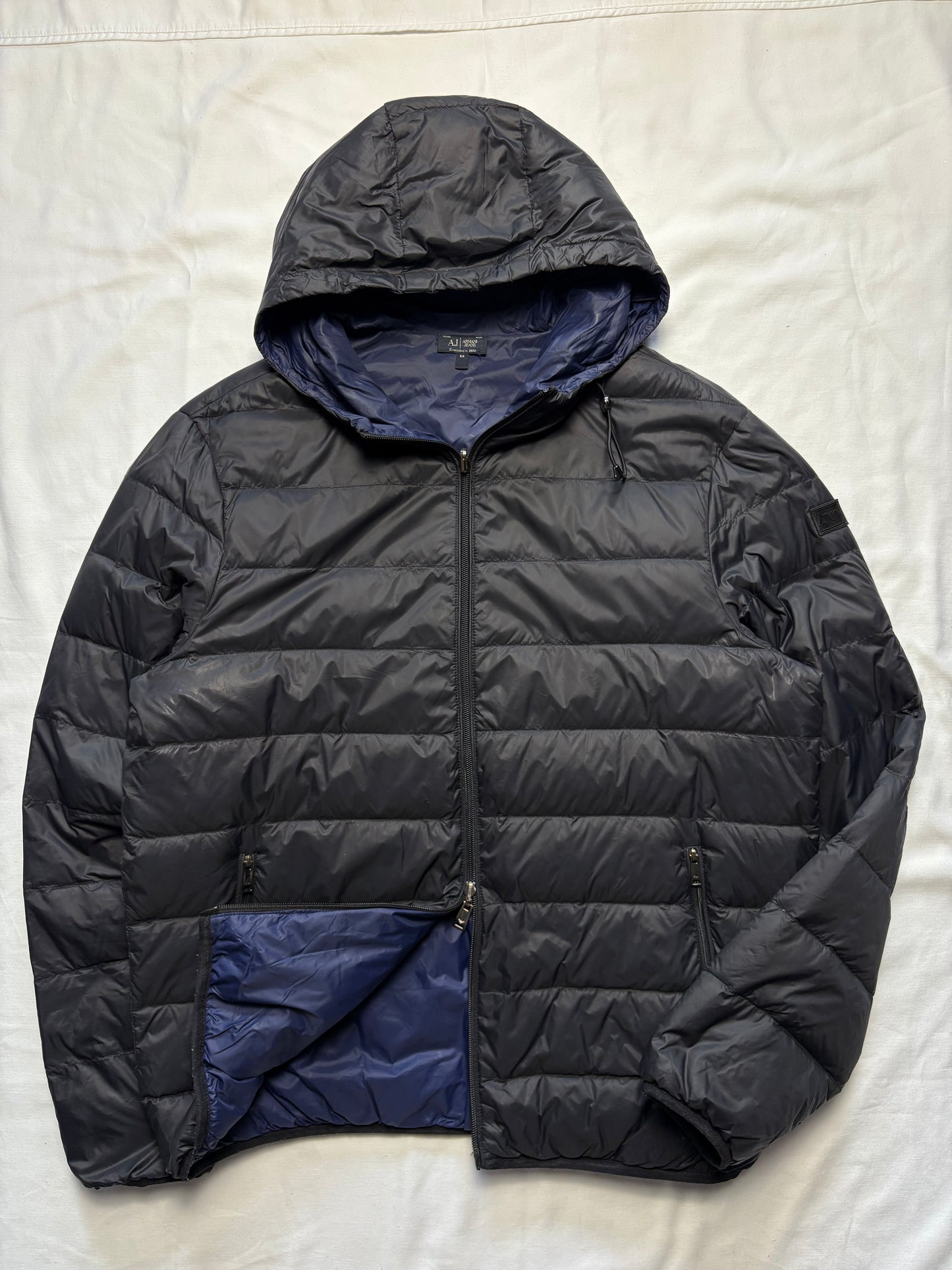 Armani Jeans 2000s Double Zip Black Puffer Jacket (M)
