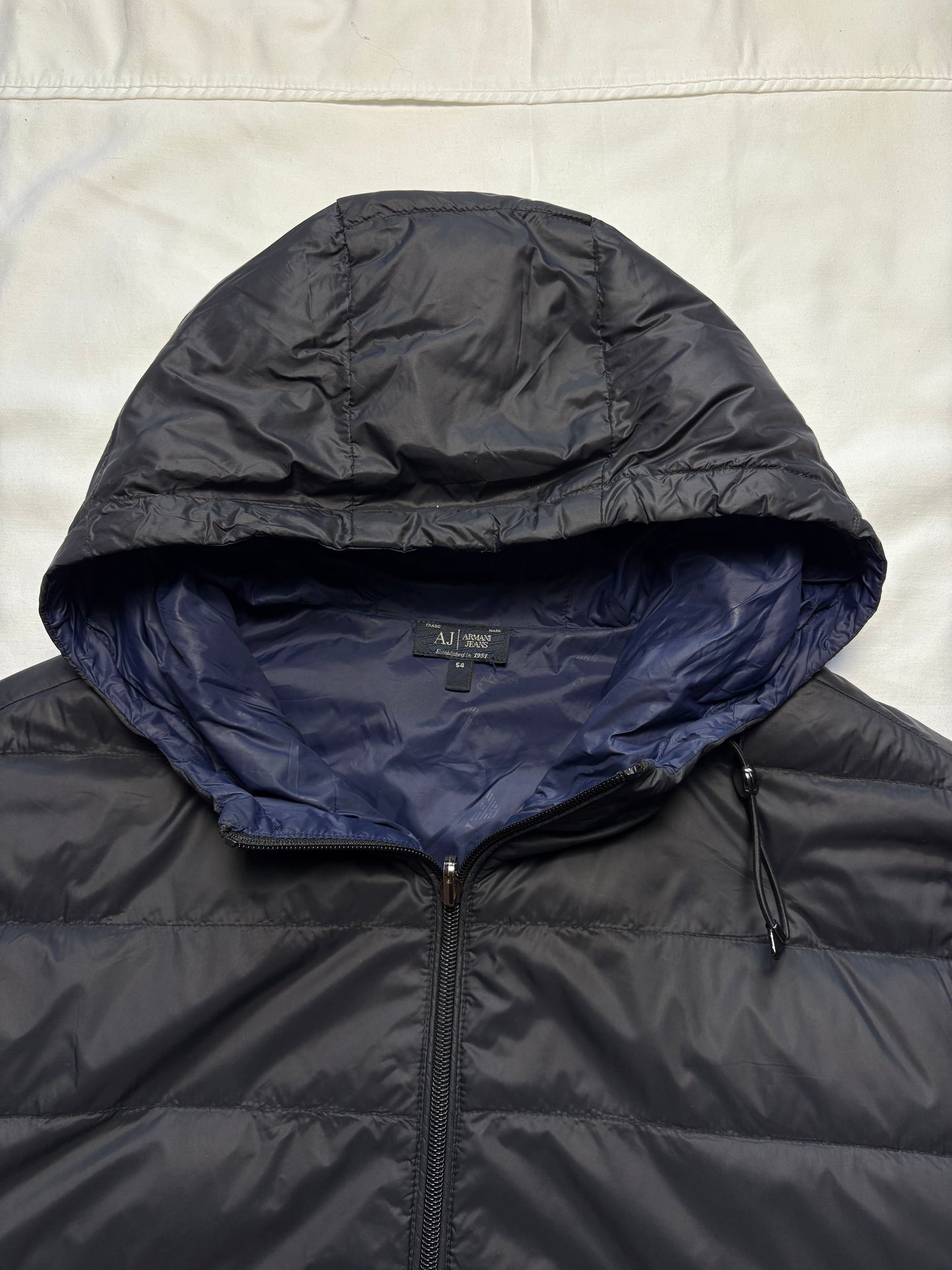 Armani Jeans 2000s Double Zip Black Puffer Jacket (M)