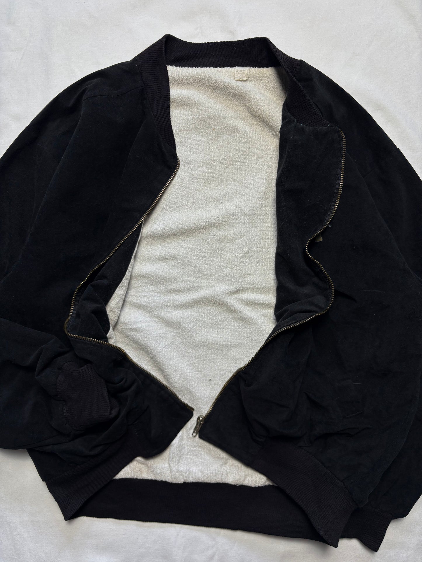 UK Rave 90s God Bless 2CB Black Suede Jacket (M)