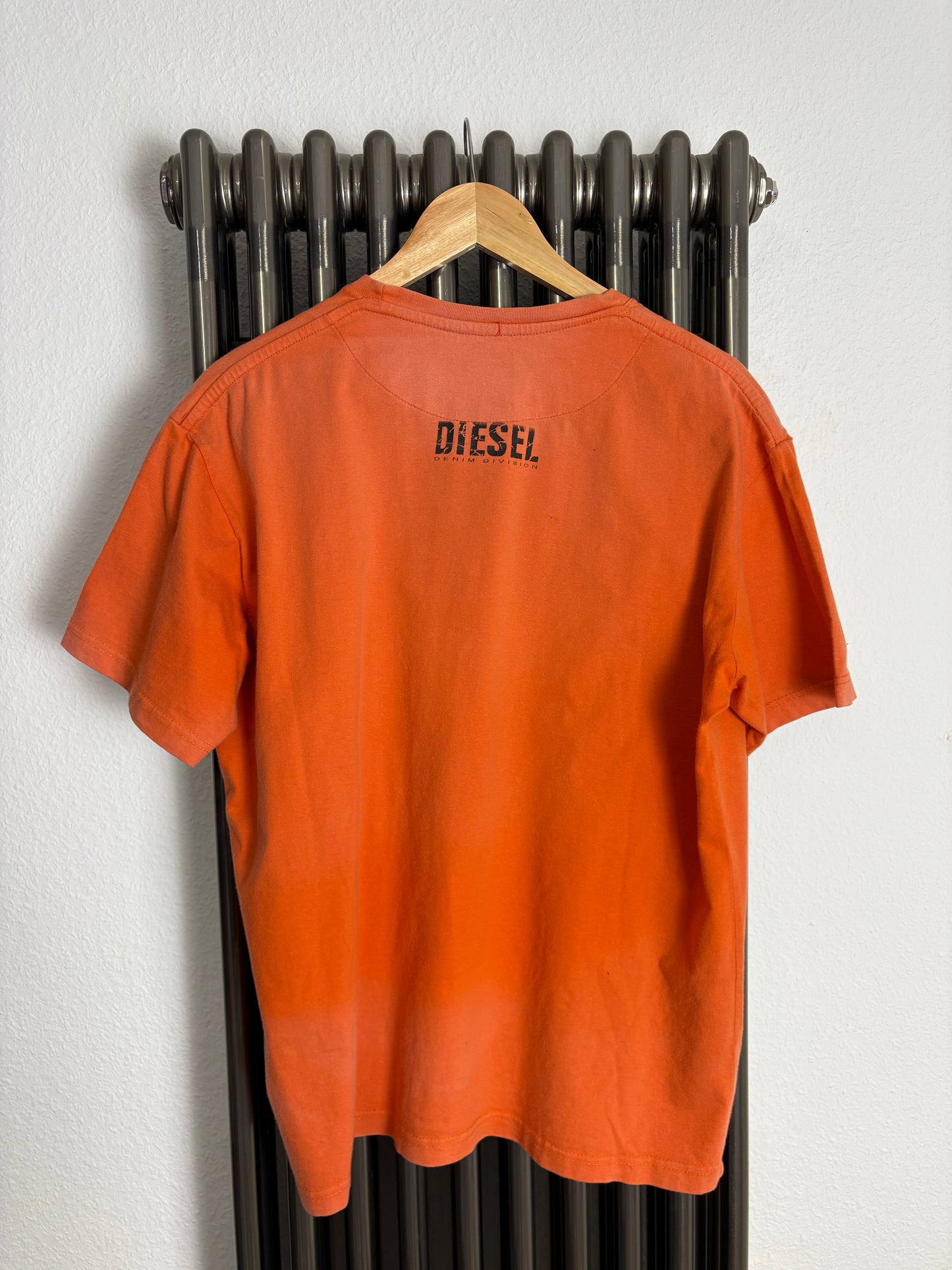 Diesel 2000s Orange Graphic Tee (L)