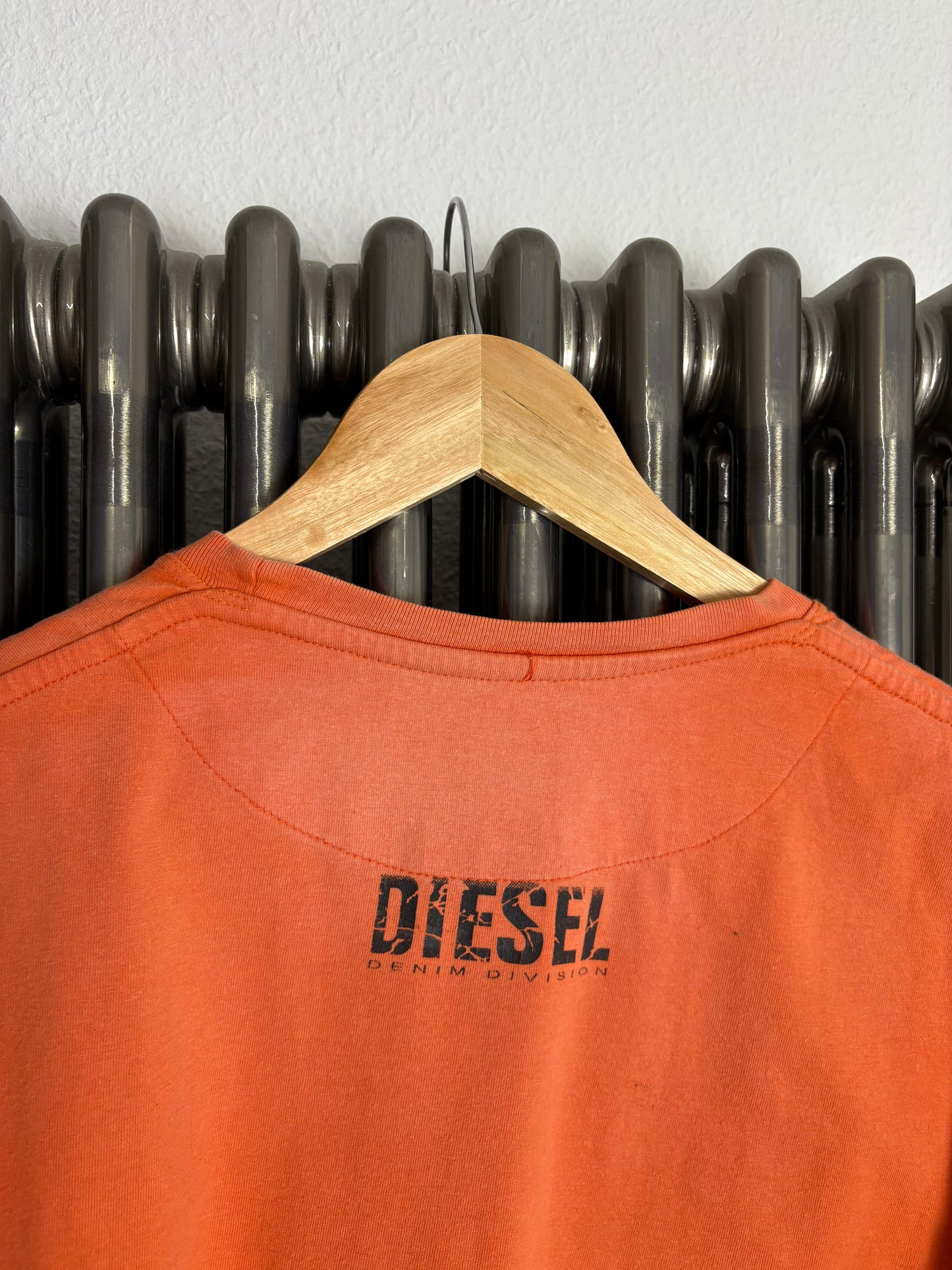 Diesel 2000s Orange Graphic Tee (L)