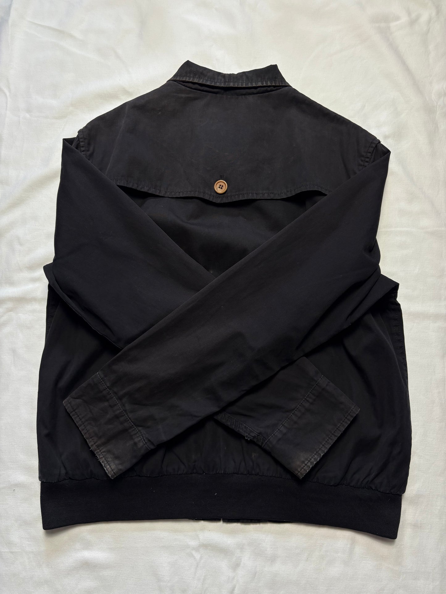 Fred Perry 00s Black Canvas Harrington Jacket (M)