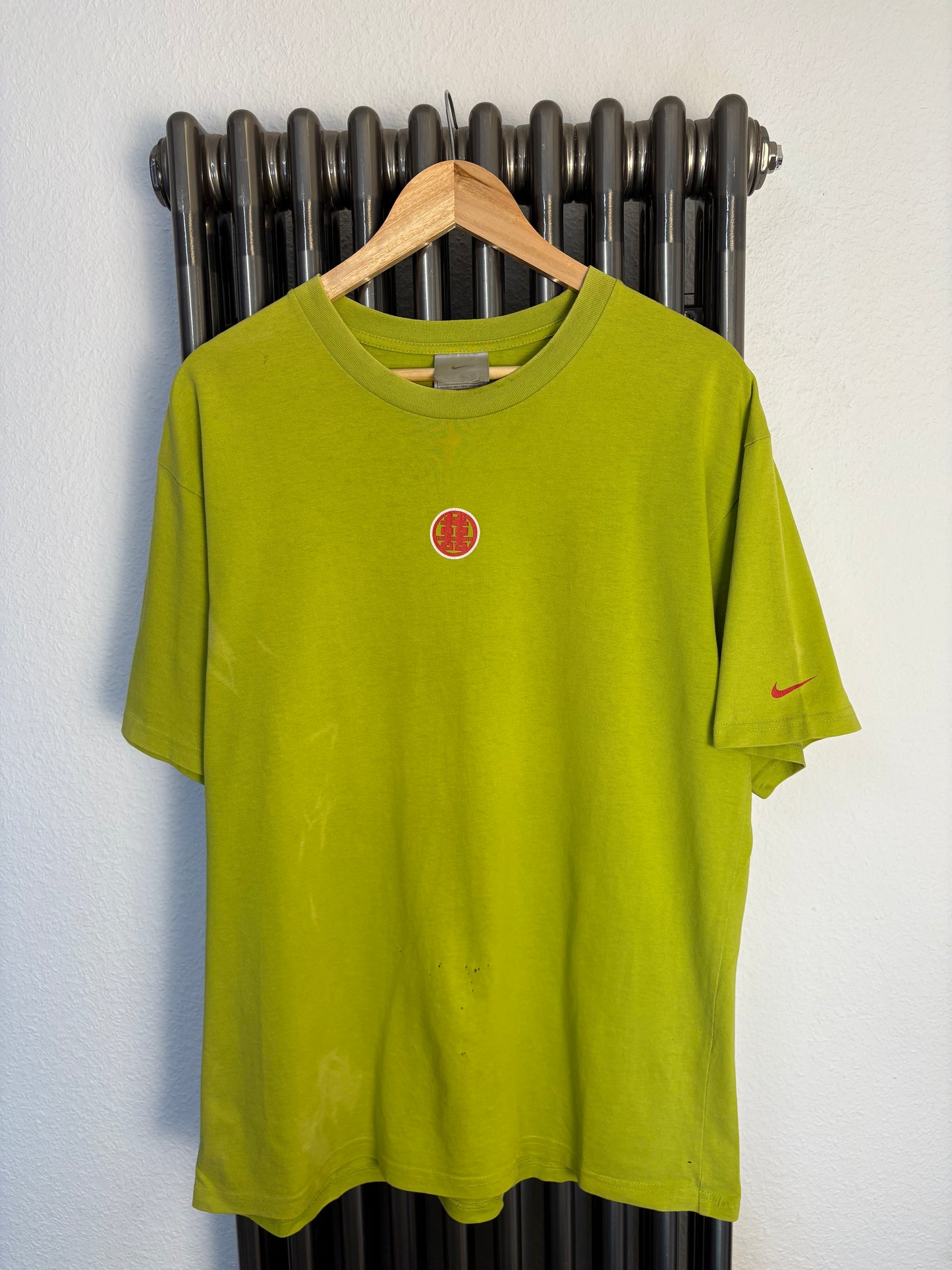 Nike Double Happiness 2000s Lime Green Graphic Tee (L)