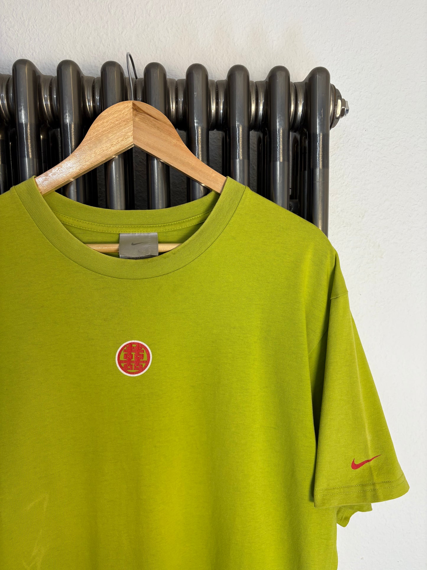 Nike Double Happiness 2000s Lime Green Graphic Tee (L)