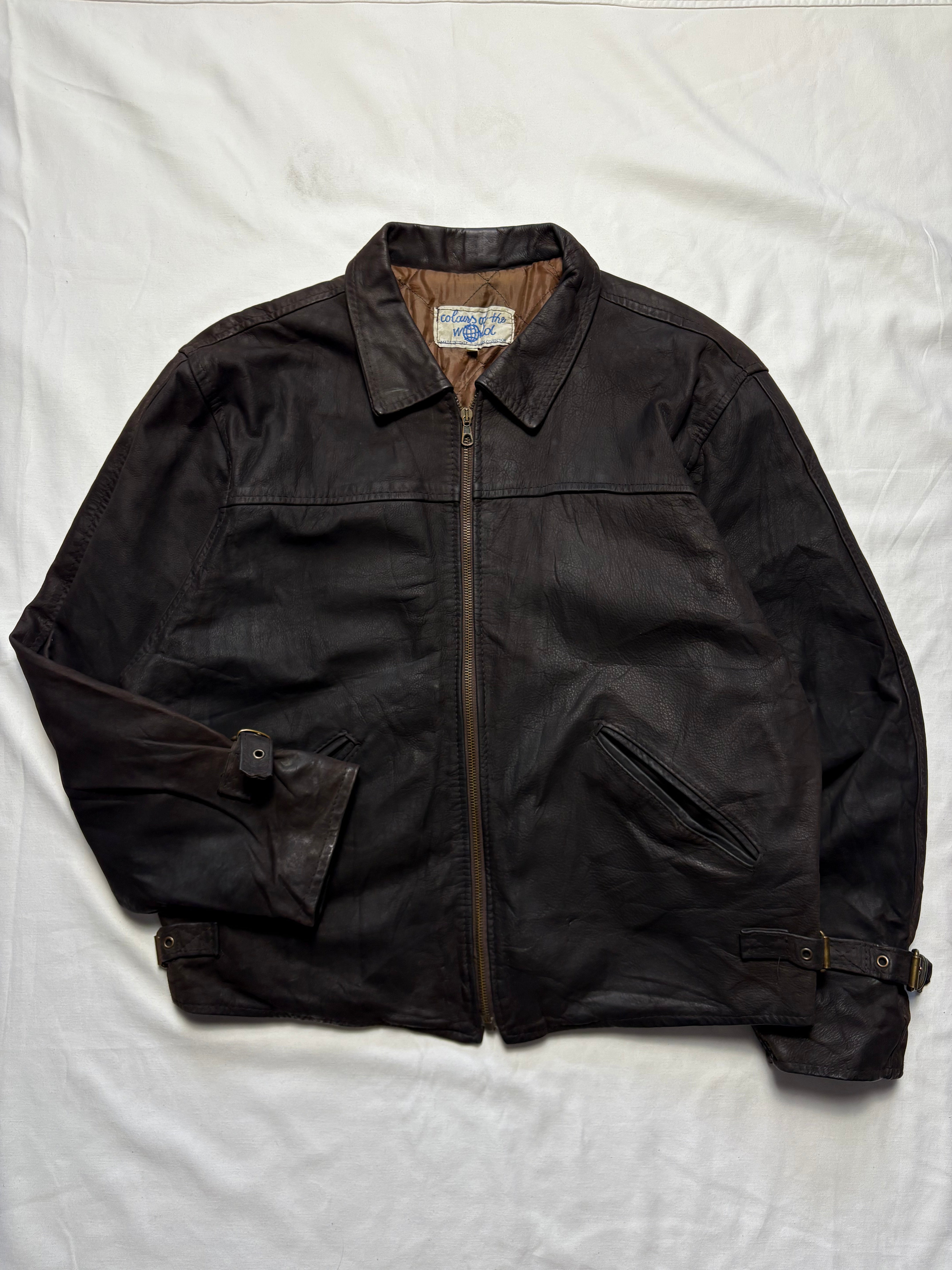 True Vintage 80s Colours of the World Leather Jacket (M