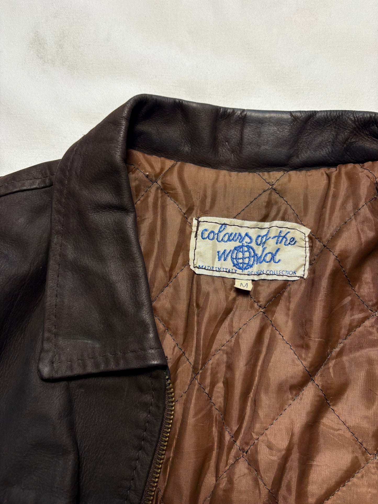 True Vintage 80s Colours of the World Leather Jacket (M)