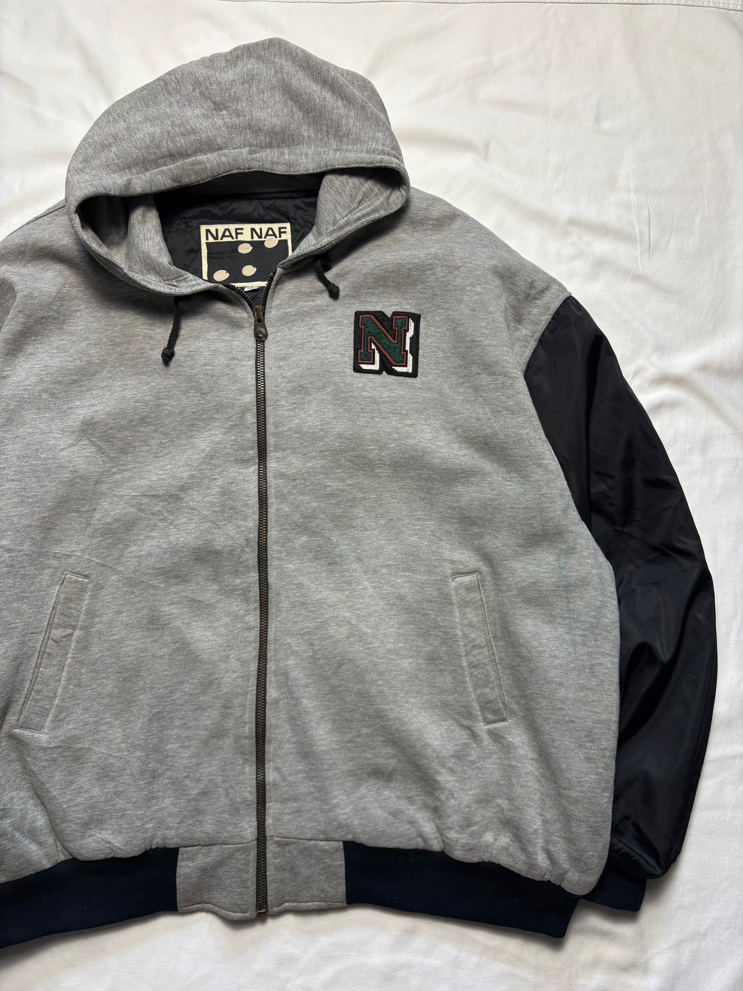 Naf Naf 90s Cotton + Nylon Zip Up Jacket (XXL)