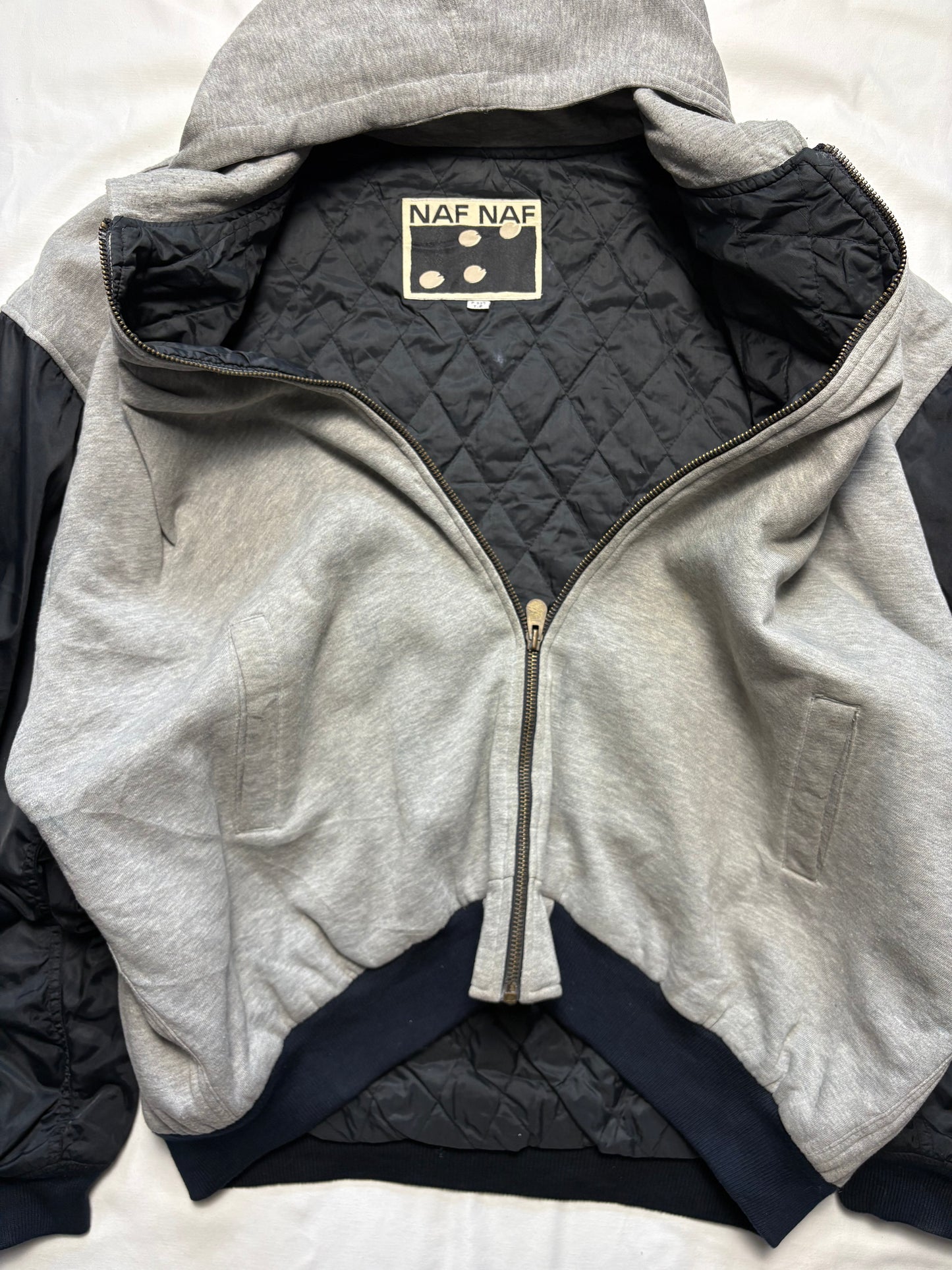 Naf Naf 90s Cotton + Nylon Zip Up Jacket (XXL)