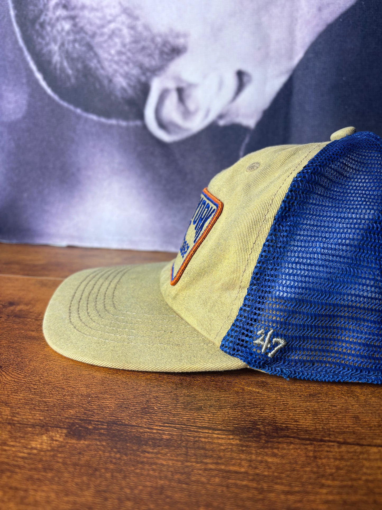Vintage New York Yankees Beige + Blue Trucker Hat