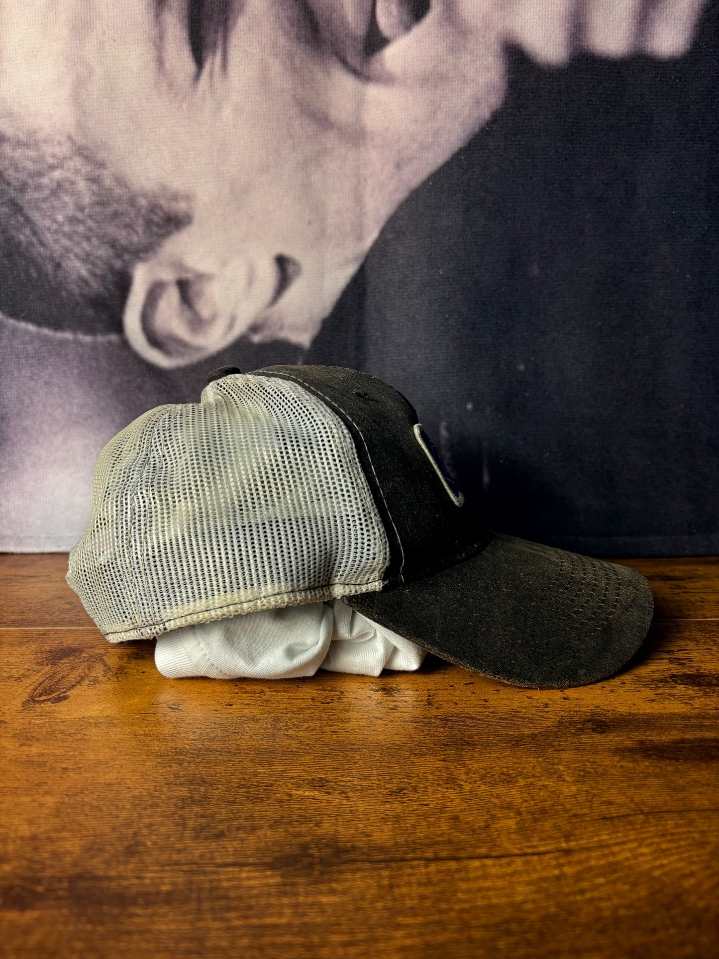 Vintage Ford 90s Leather Brown + White Trucker Hat