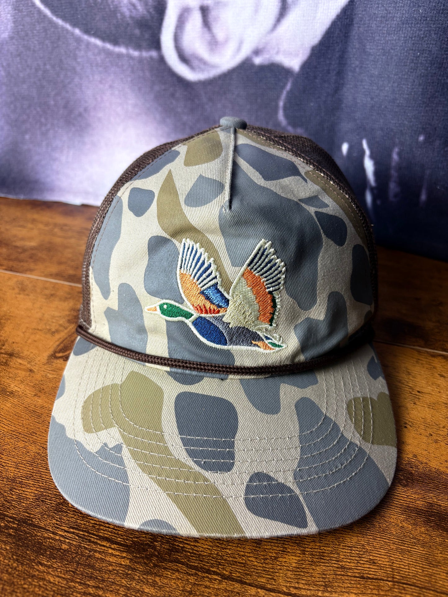 Vintage Duck Camo 90s Embroidered Trucker Hat