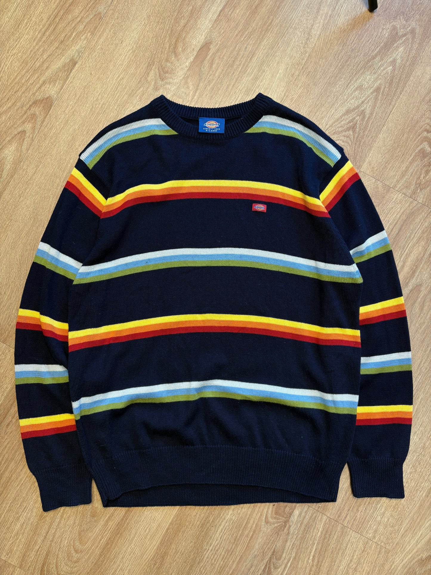Dickies Workwear Navy Striped Knit Jumper (XL)