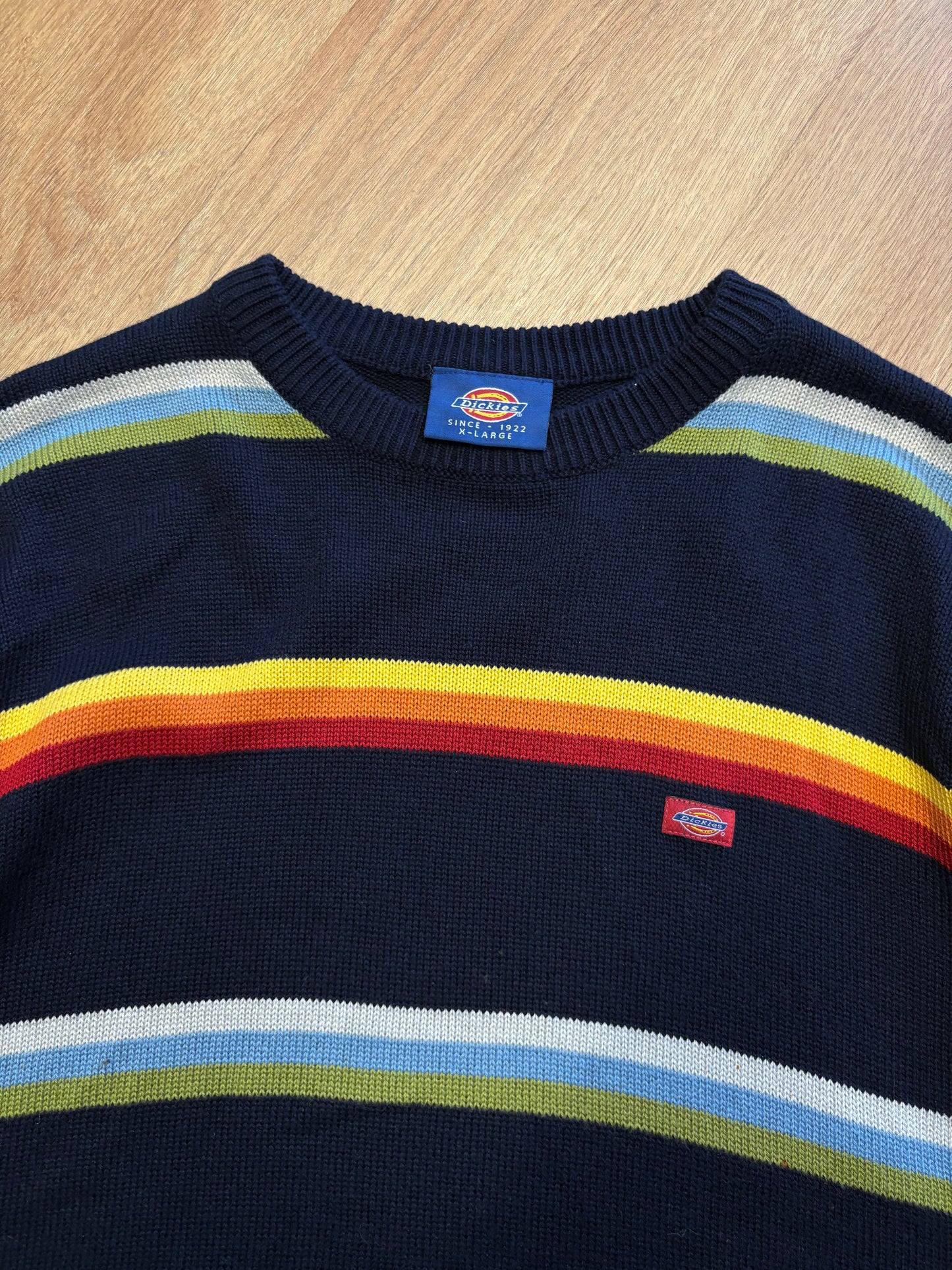 Dickies Workwear Navy Striped Knit Jumper (XL)