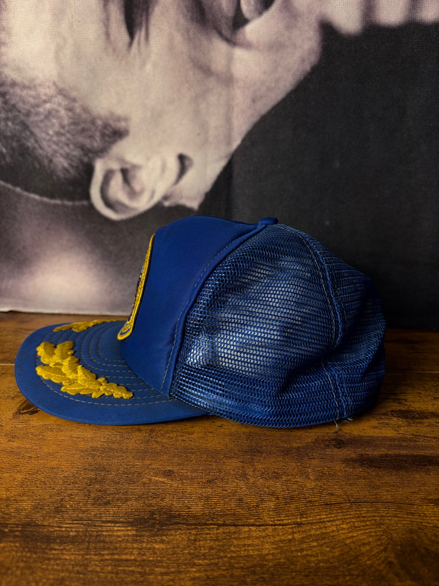Vintage High On The Mountain Blue Trucker Hat
