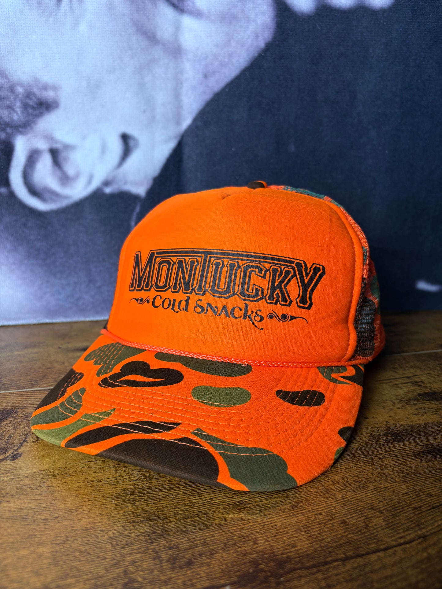 Vintage Hunting Camo Orange Trucker Hat