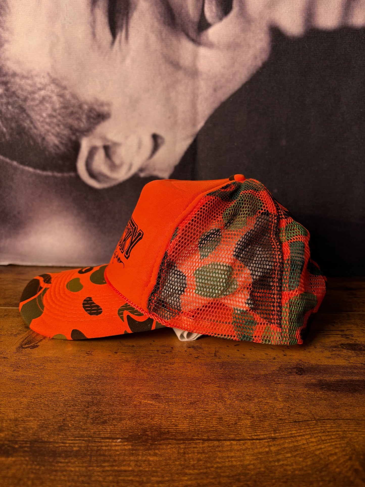 Vintage Hunting Camo Orange Trucker Hat