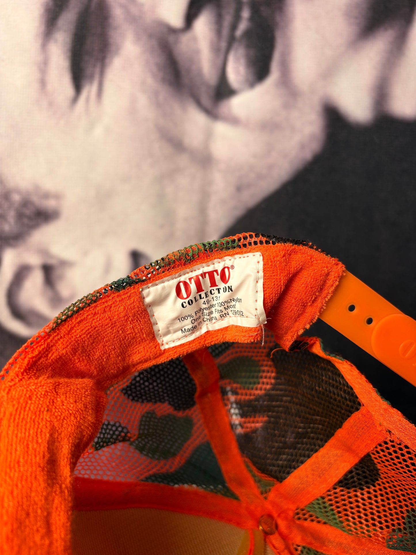 Vintage Hunting Camo Orange Trucker Hat