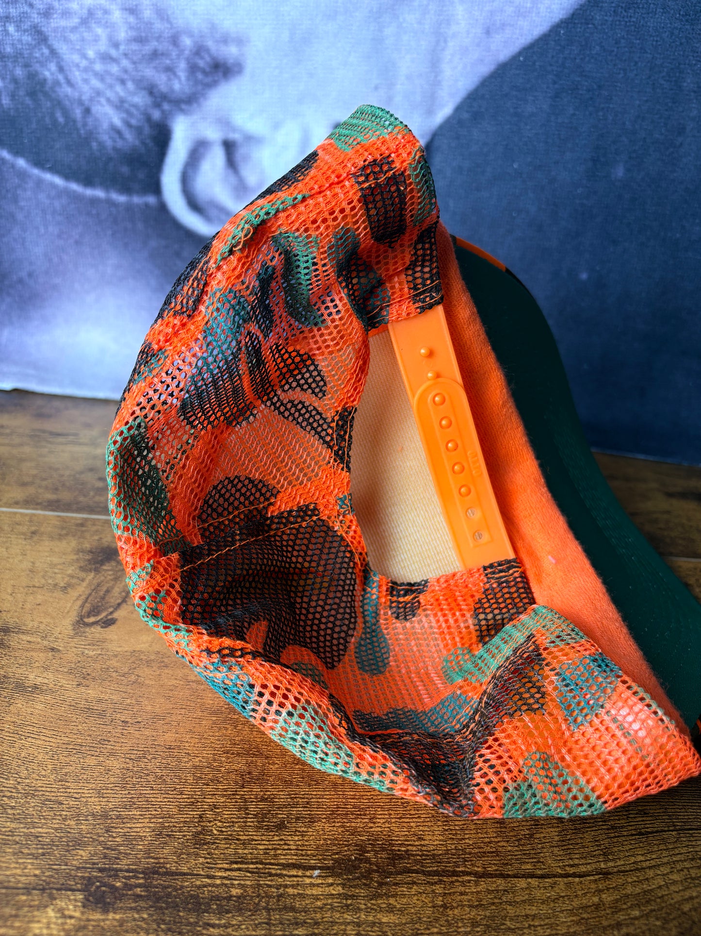 Vintage Hunting Camo Orange Trucker Hat