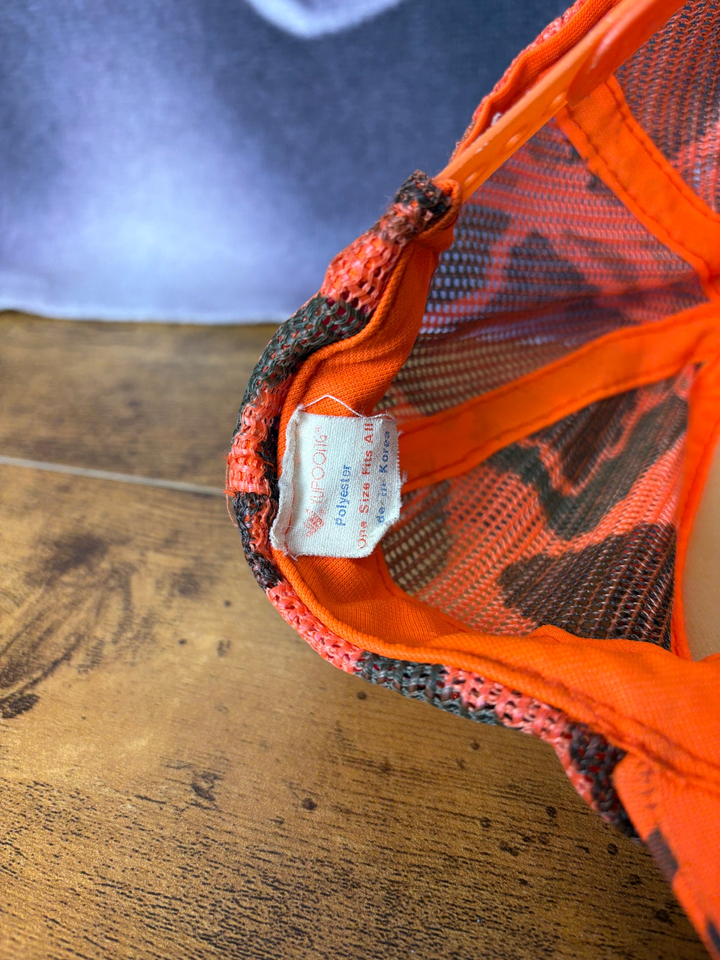 Vintage Hunting Camo Orange Trucker Hat