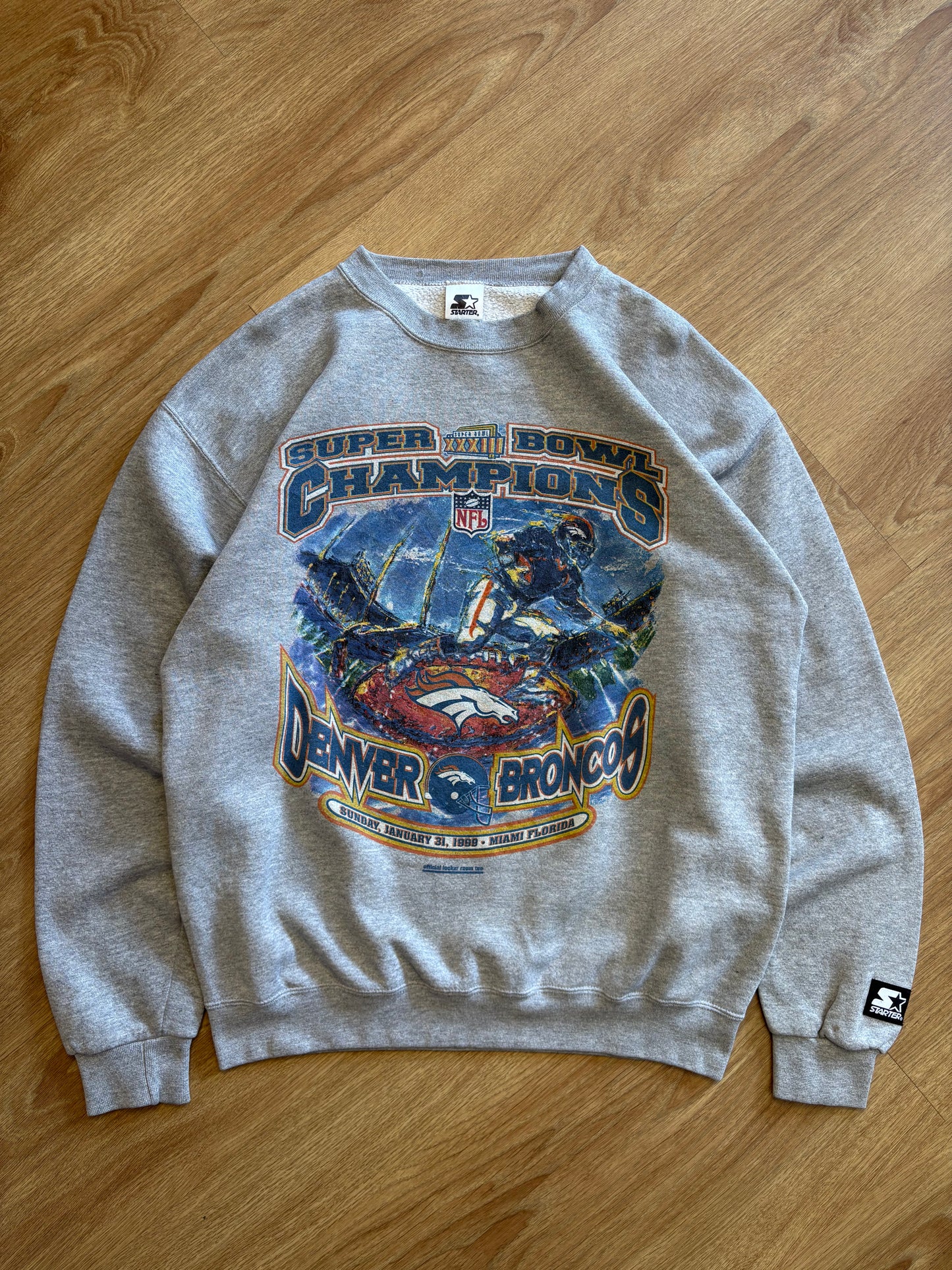 Vintage NFL Super Bown 1999 Heather Grey Starter Jumper (L)