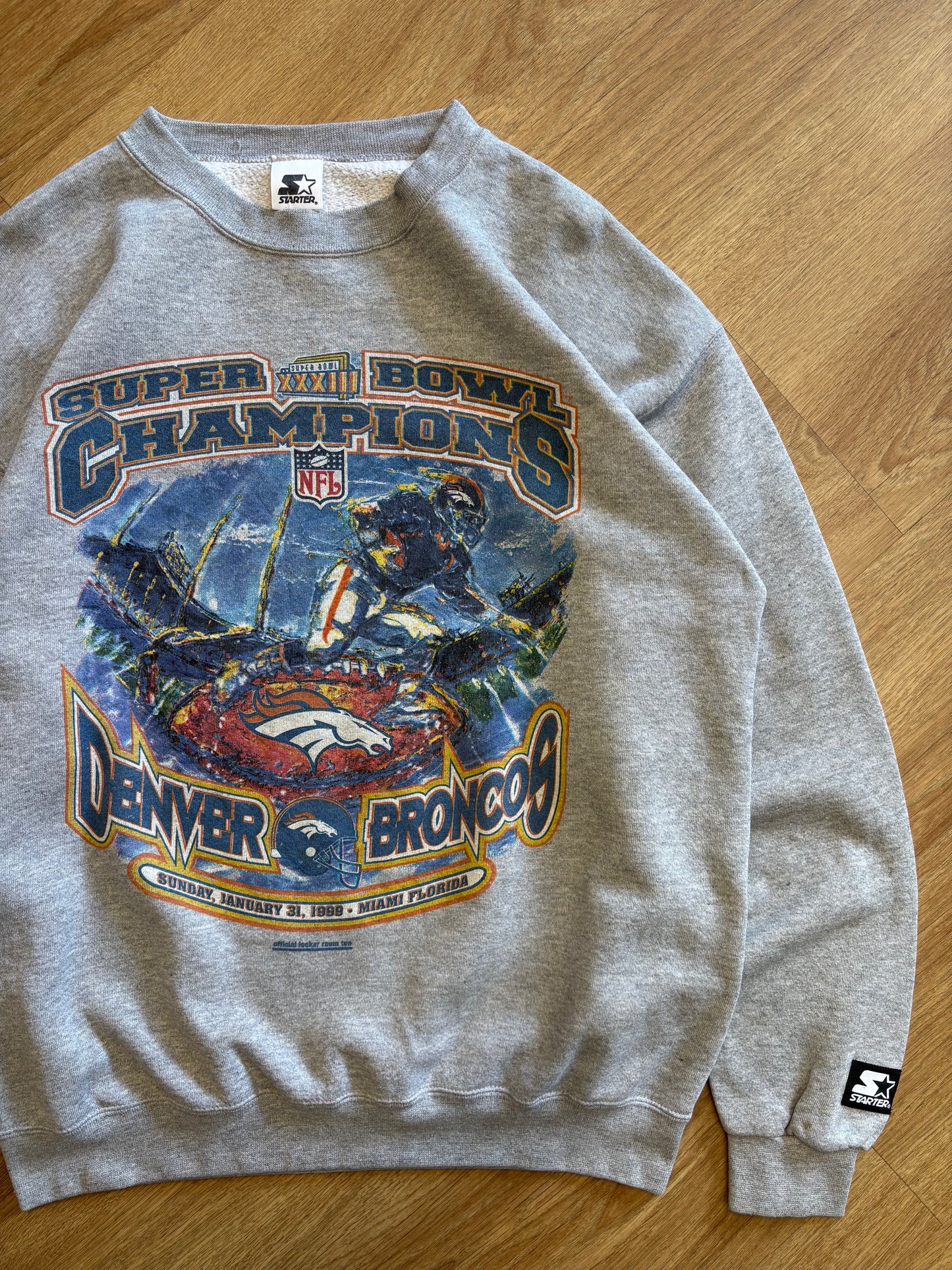 Vintage NFL Super Bown 1999 Heather Grey Starter Jumper (L)