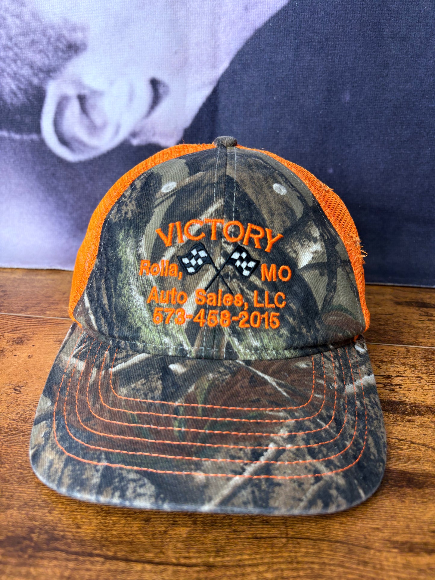 Vintage RealTree Camo + Orange Trucker Hat