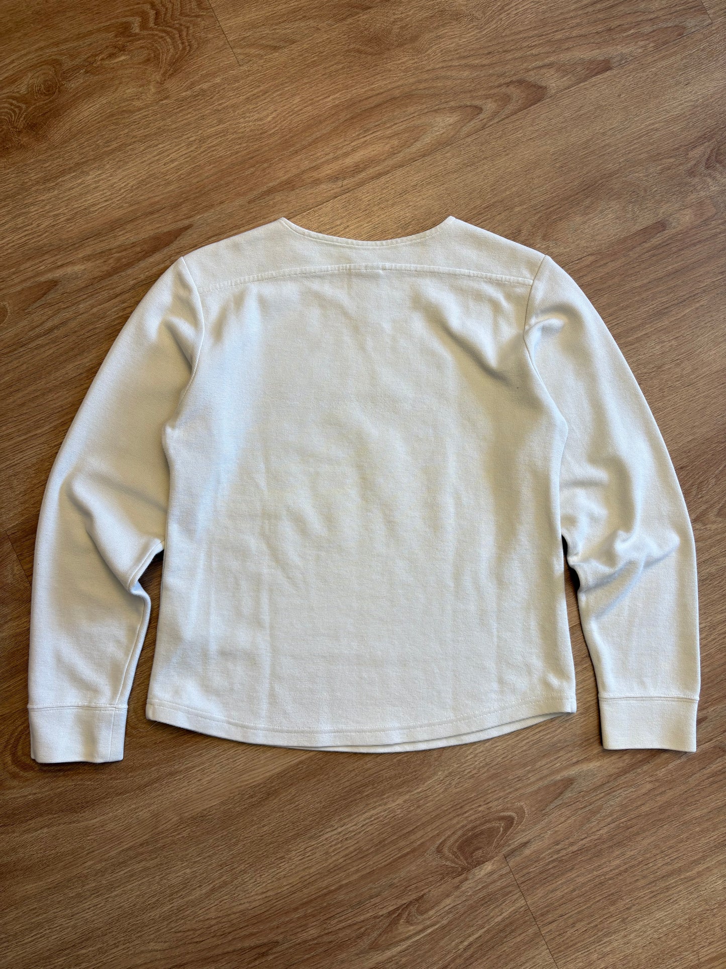 Nike Centre Swoosh 2000s Cream Ribbed Jumper (women's M)