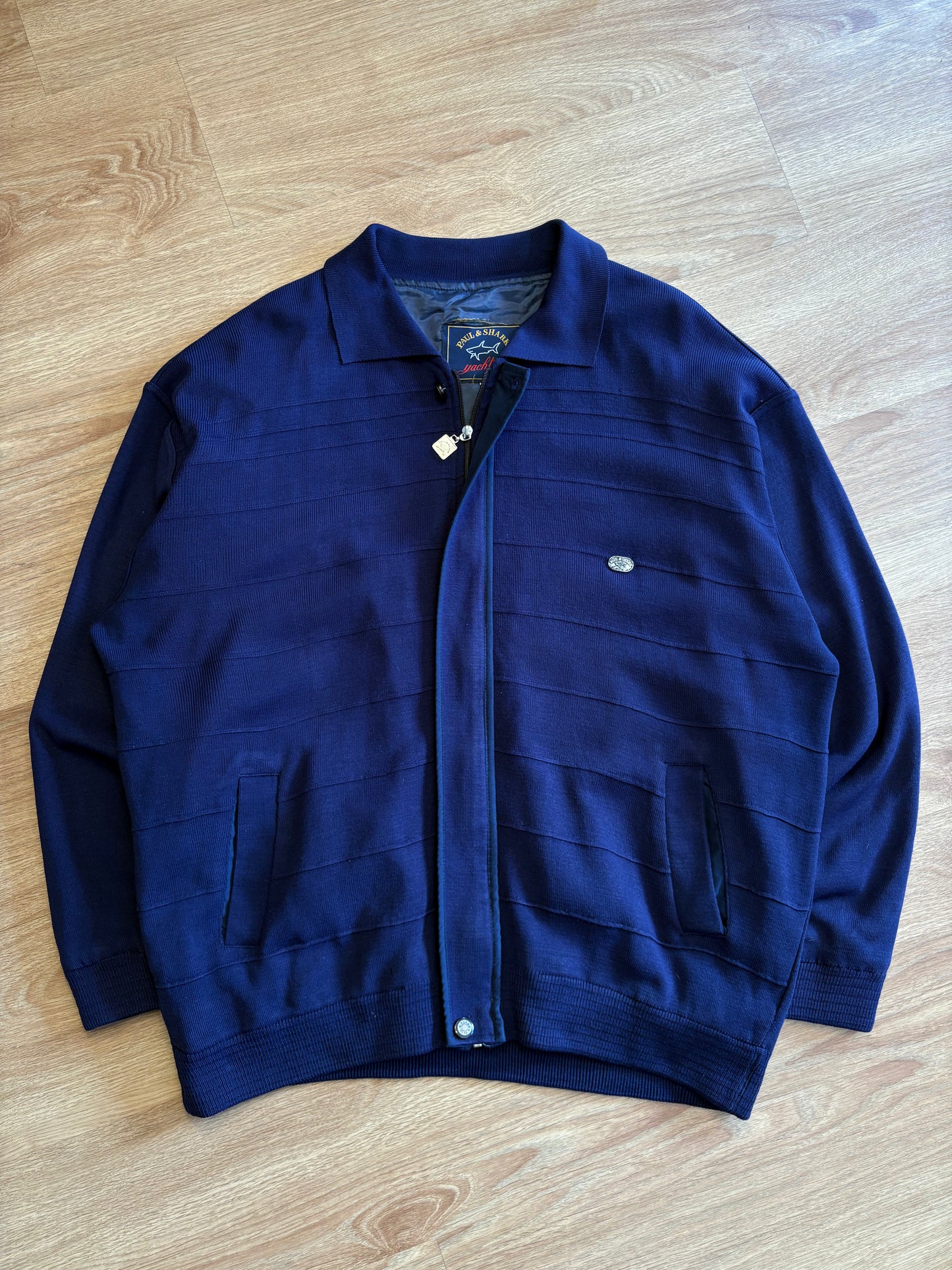 Paul & Shark 90s Navy Italian Zip-up Cardigan Jumper (XL)