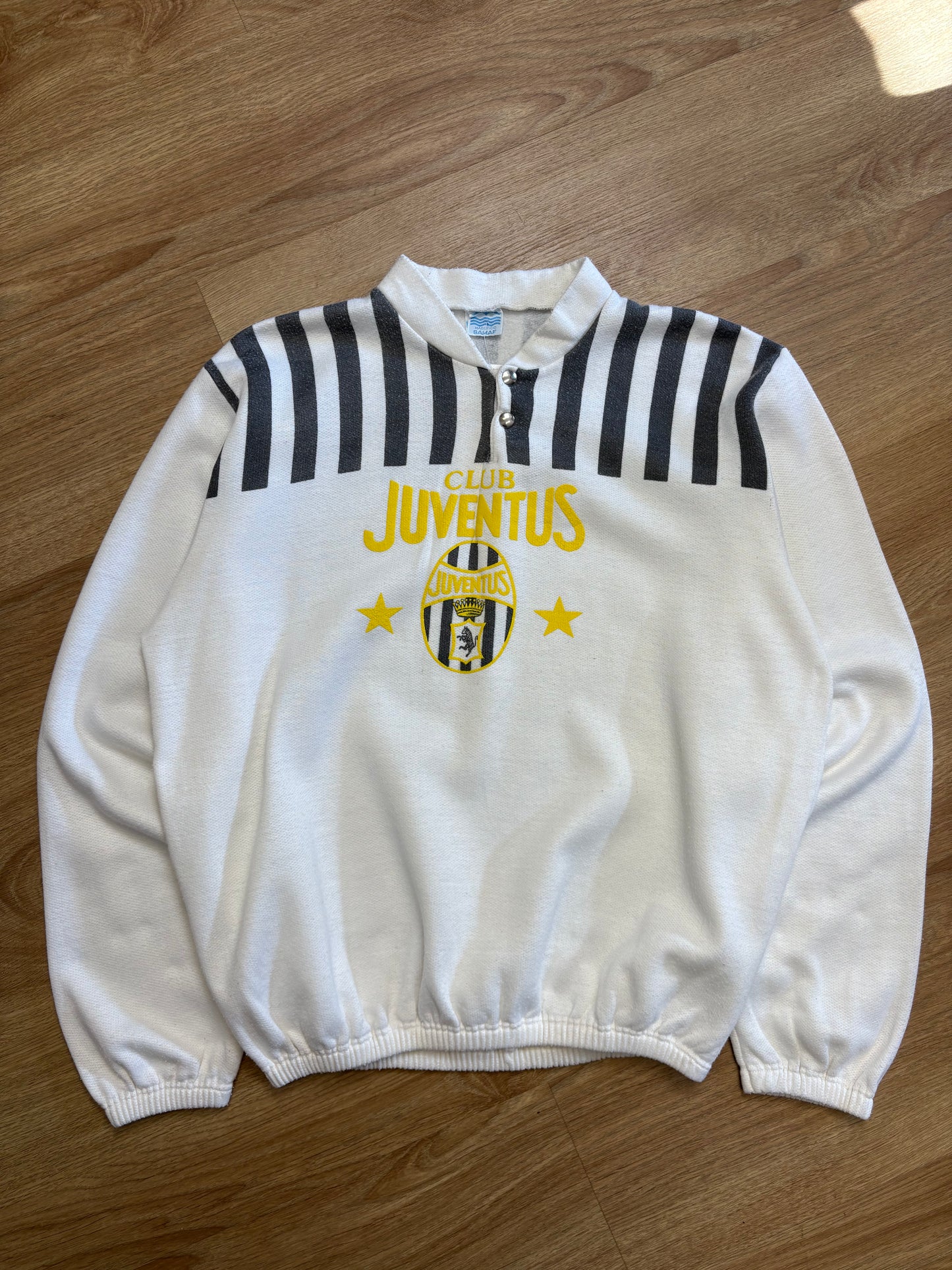 Juventus 80s Pop Collar White Football Jumper (L)