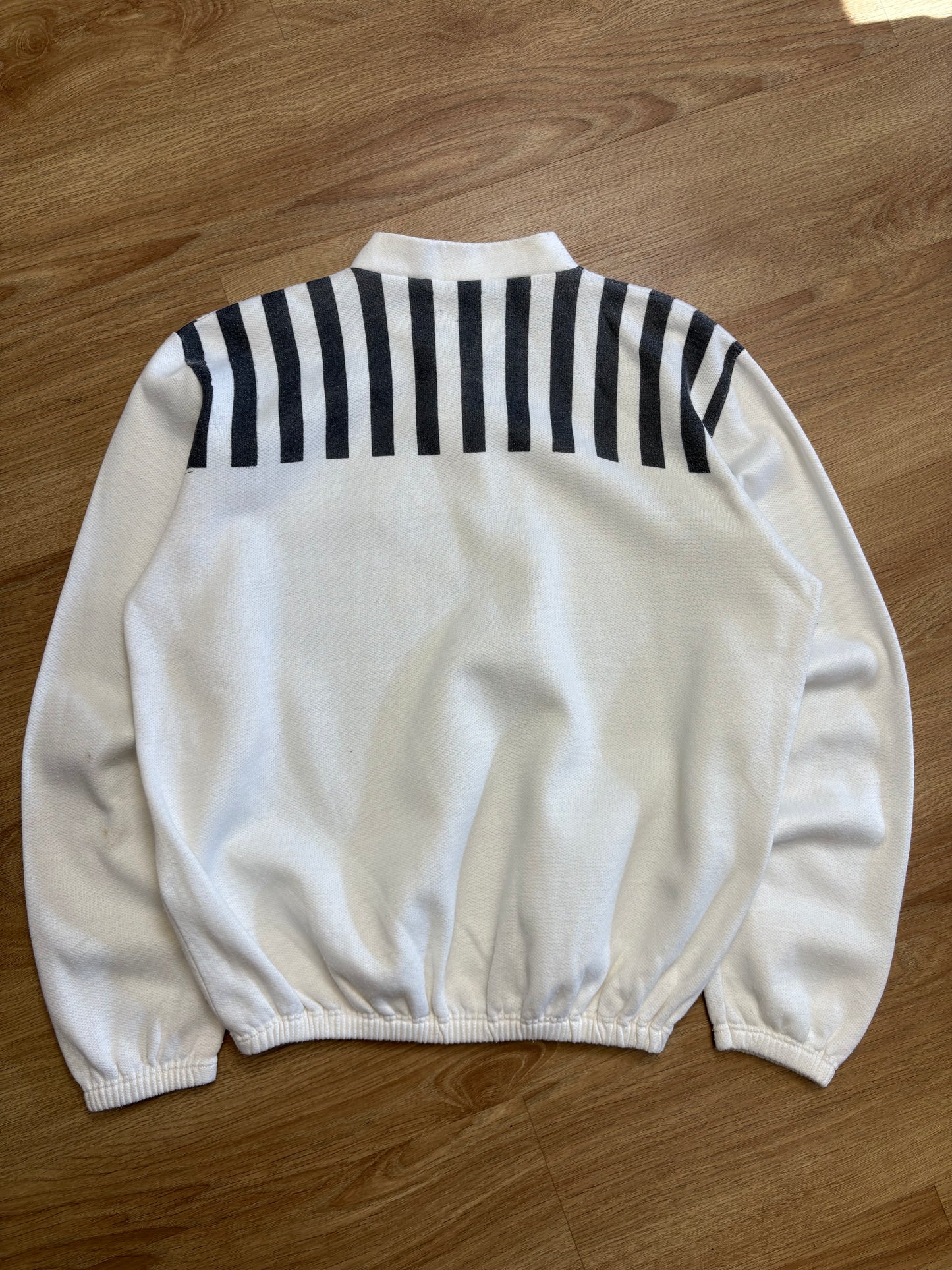 Juventus 80s Pop Collar White Football Jumper (L)