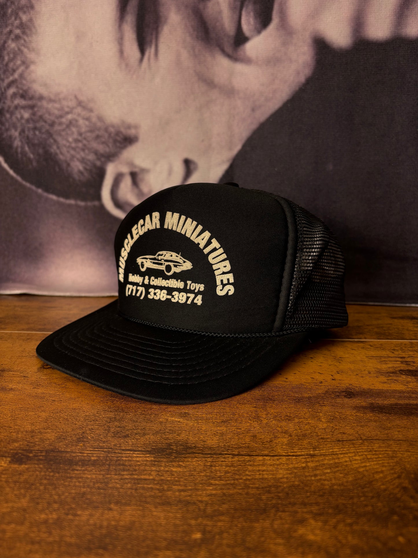 Vintage Muscle Car Black Trucker Hat