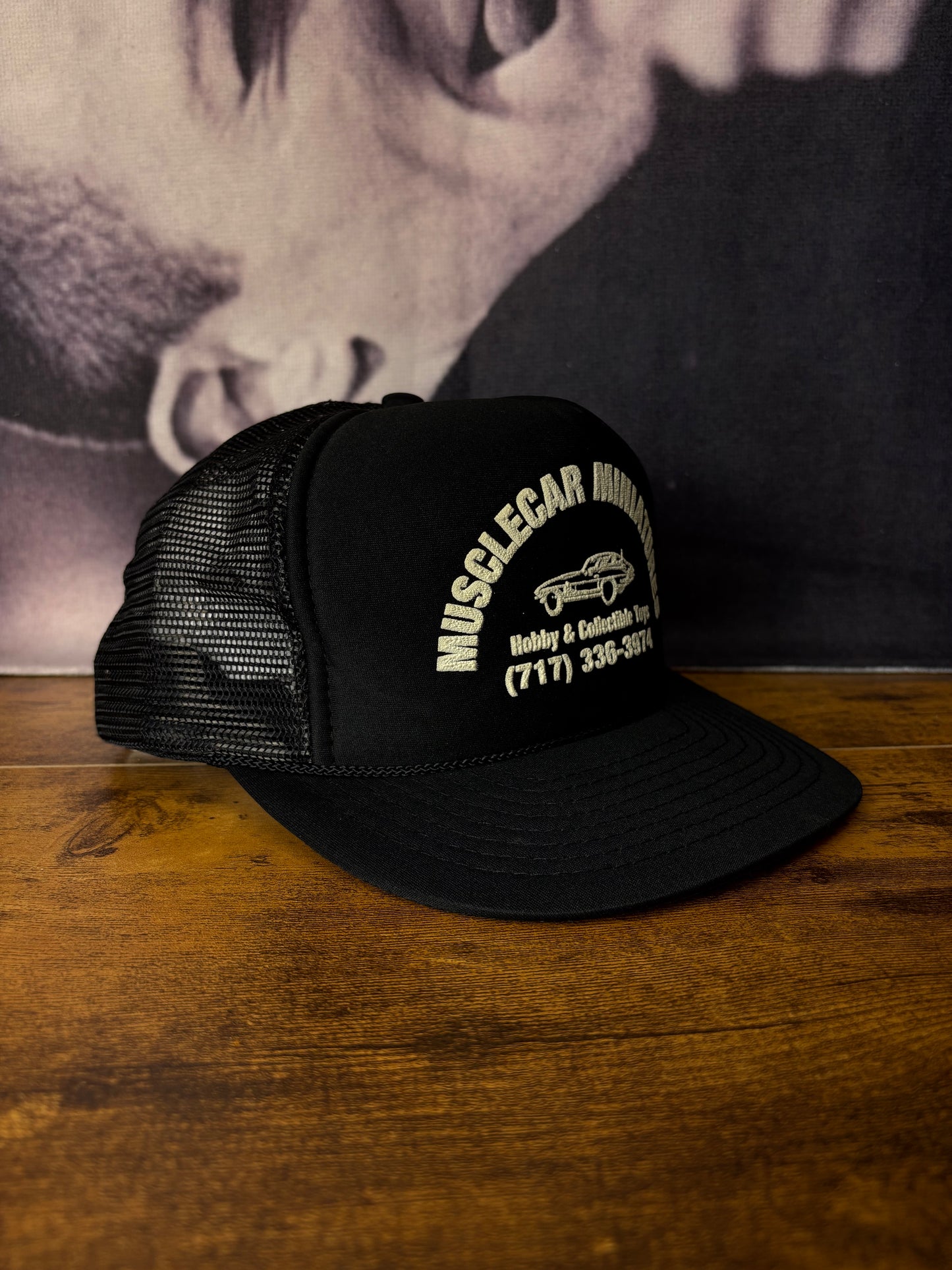 Vintage Muscle Car Black Trucker Hat