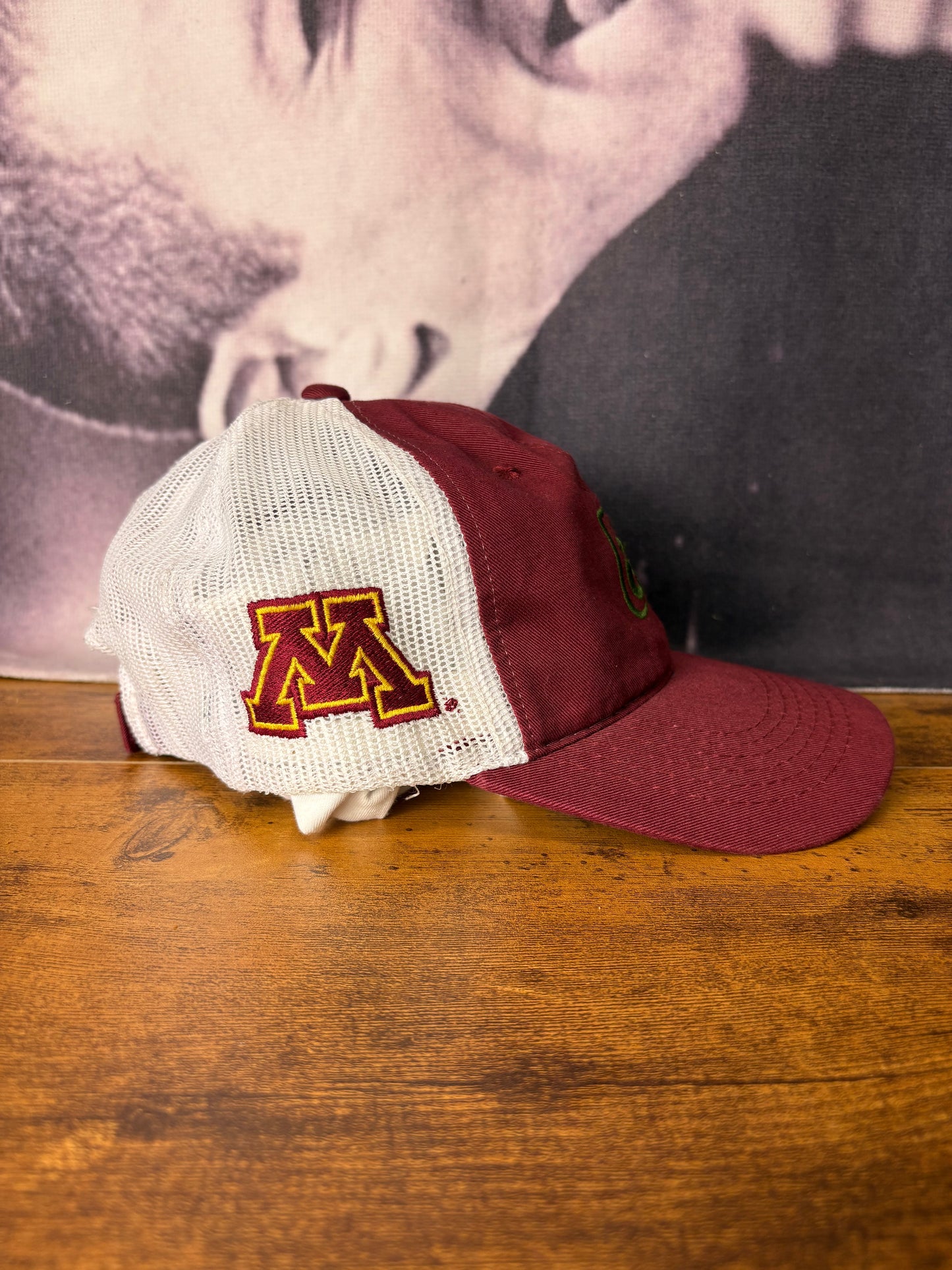 Vintage Dupont Racing Burgundy + White Trucker Hat