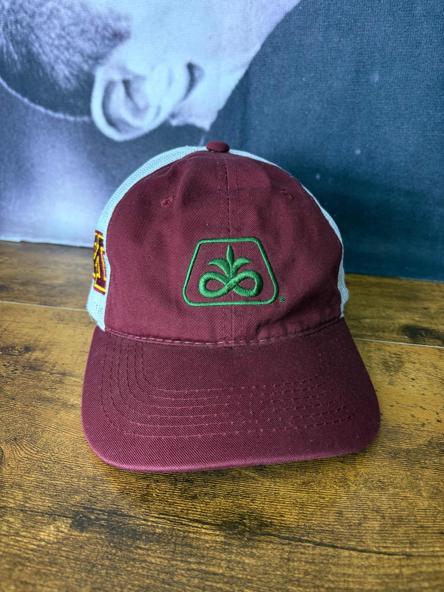 Vintage Dupont Racing Burgundy + White Trucker Hat