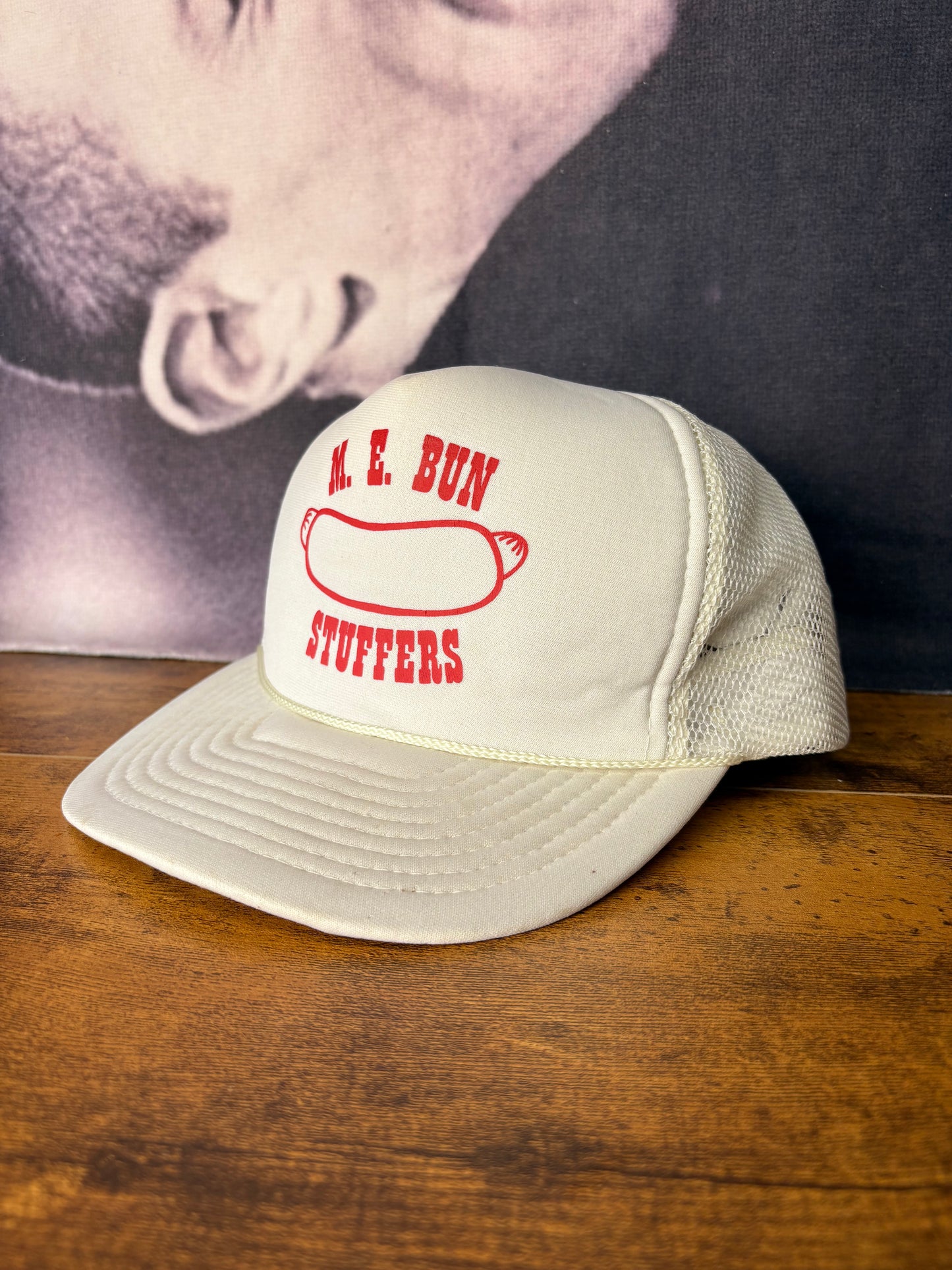 Vintage Bun Stuffers White Trucker Hat