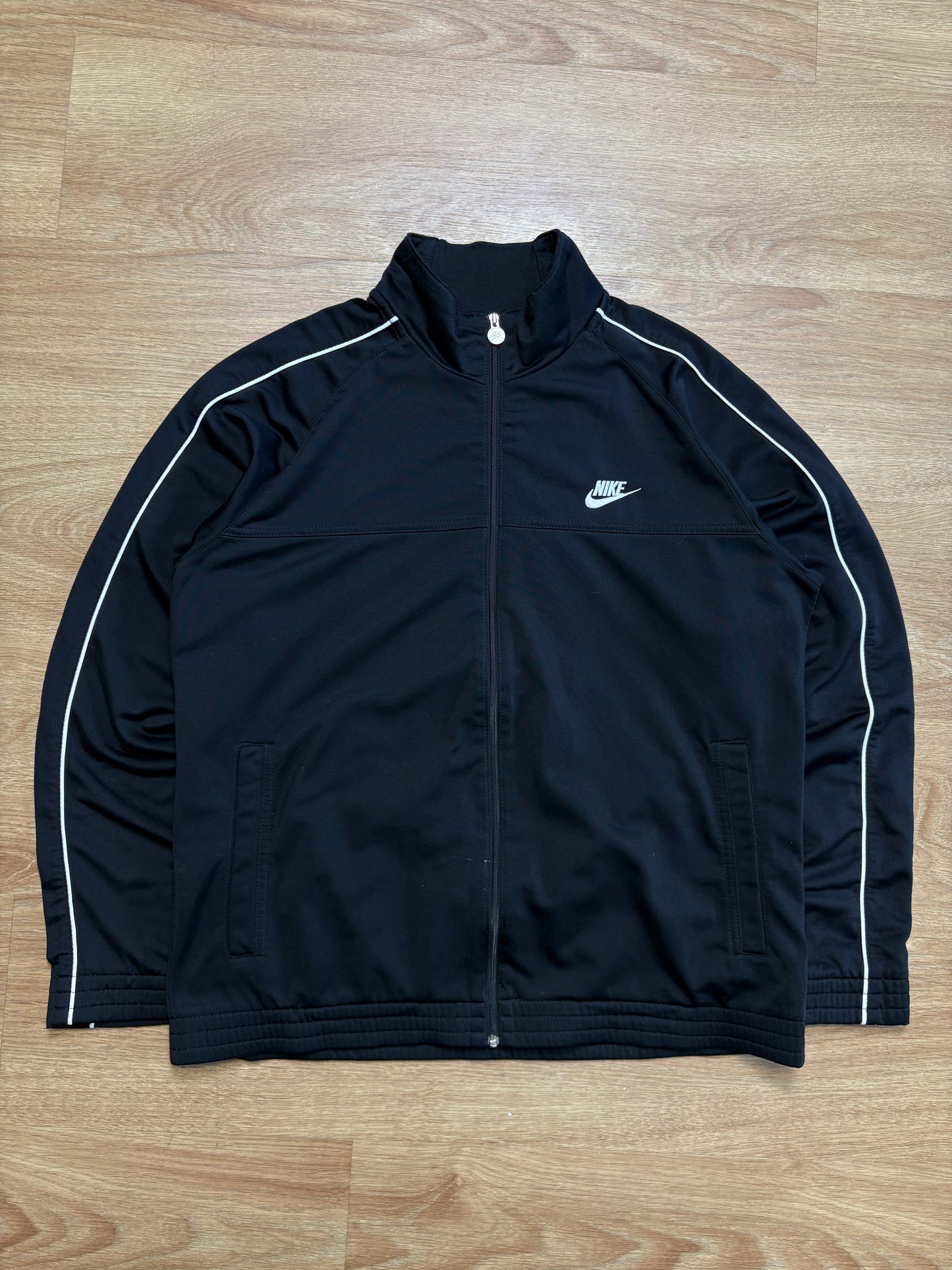 Nike Club 2000s Black Zip-up Track Jacket (M)