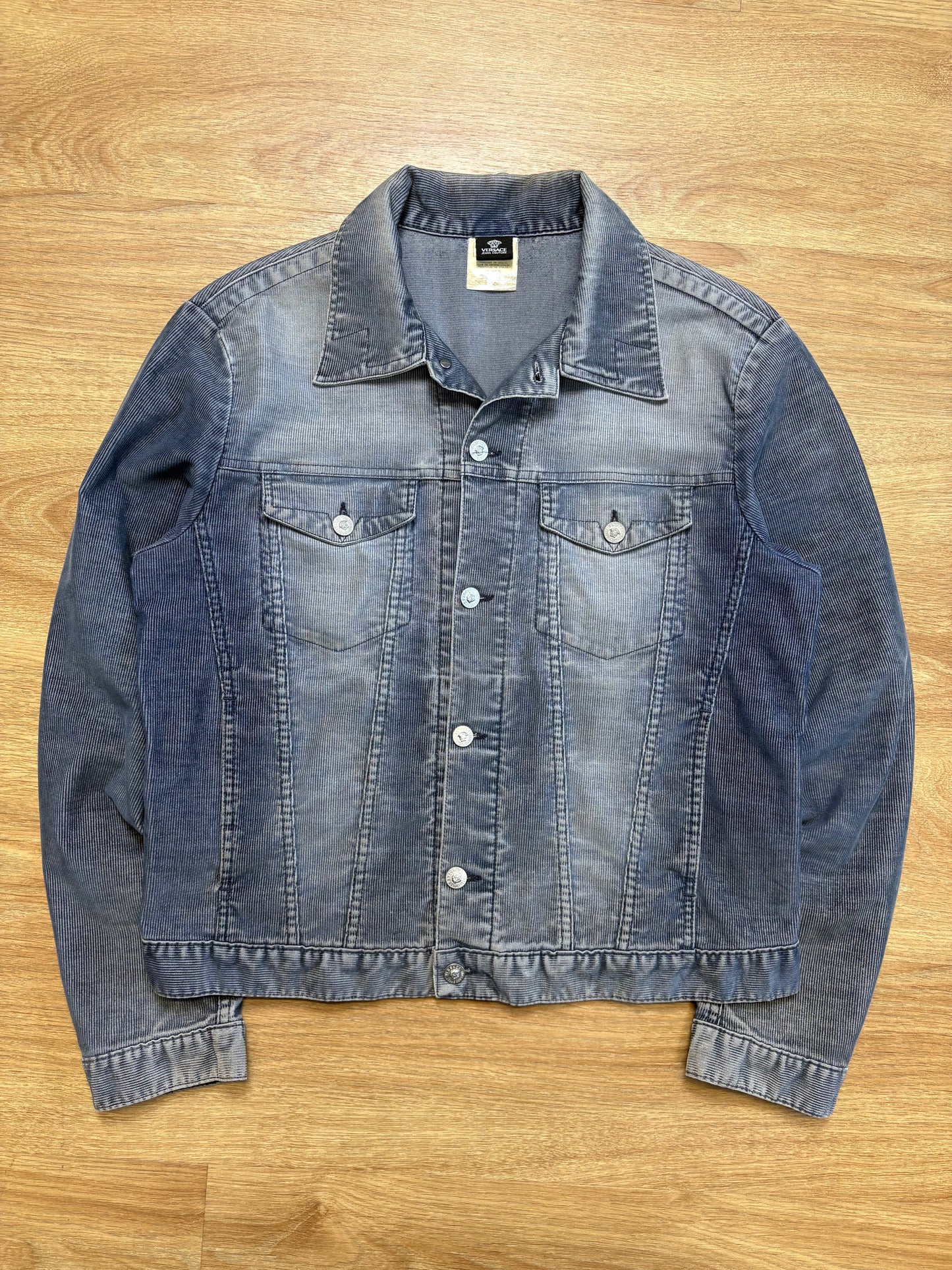 Versace Jeans 90s Washed Blue Corduroy Trucker Jacket (M)
