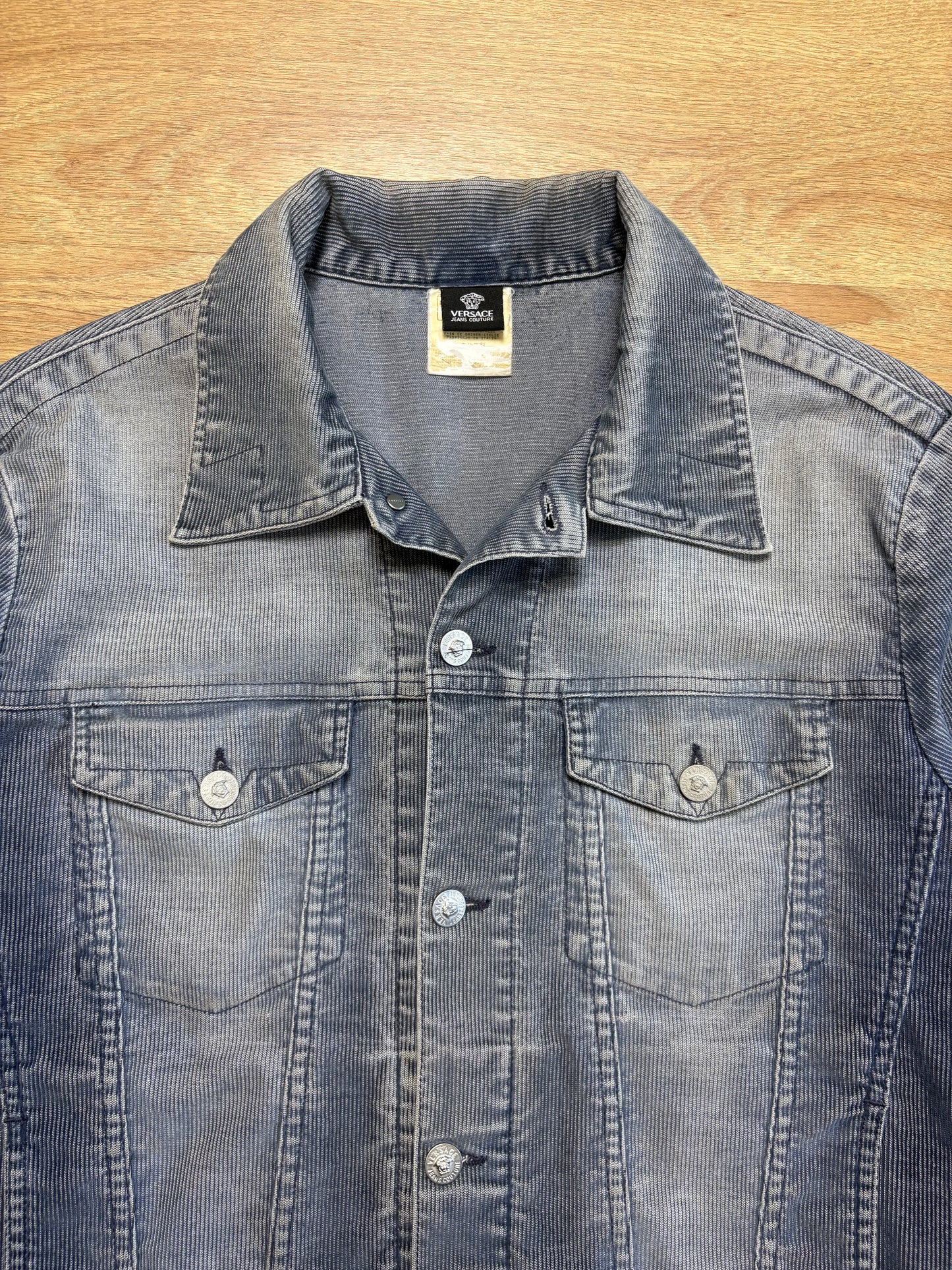 Versace Jeans 90s Washed Blue Corduroy Trucker Jacket (M)