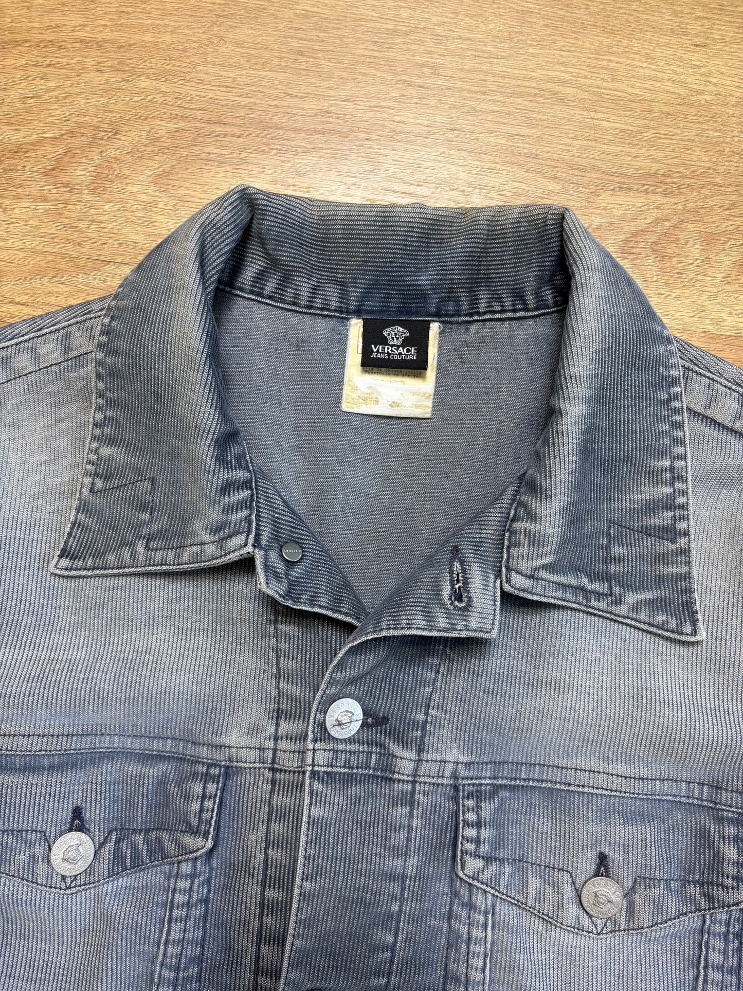 Versace Jeans 90s Washed Blue Corduroy Trucker Jacket (M)