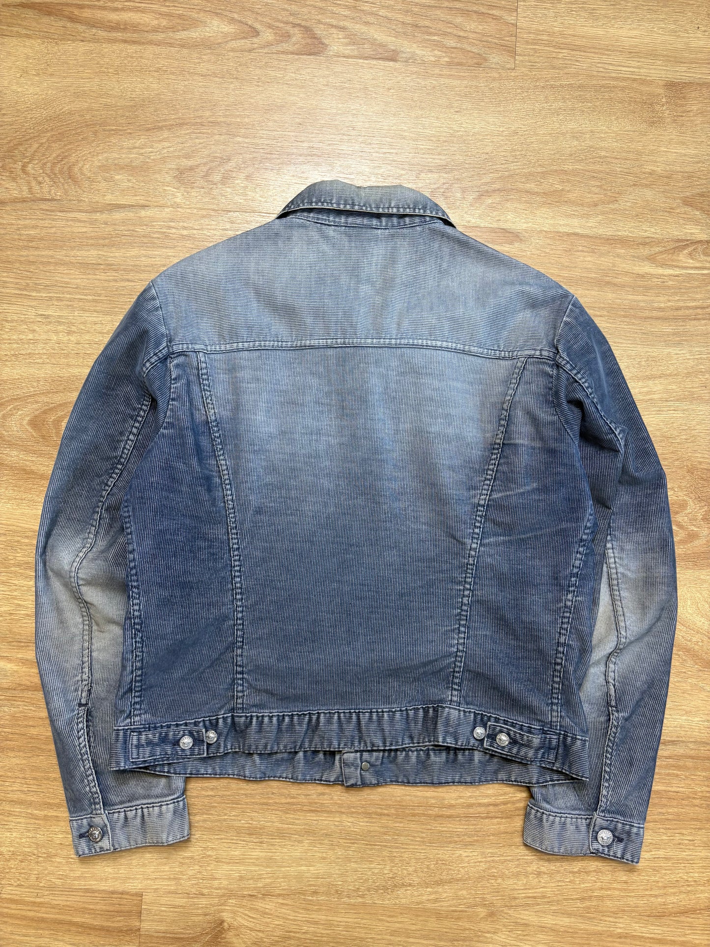 Versace Jeans 90s Washed Blue Corduroy Trucker Jacket (M)