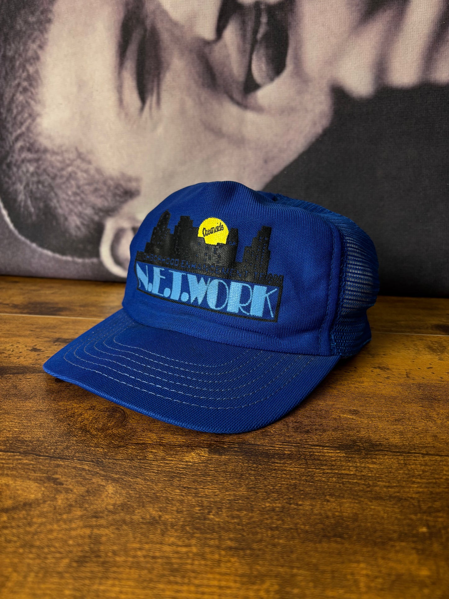 Vintage Oceanside Navy Blue Trucker Hat